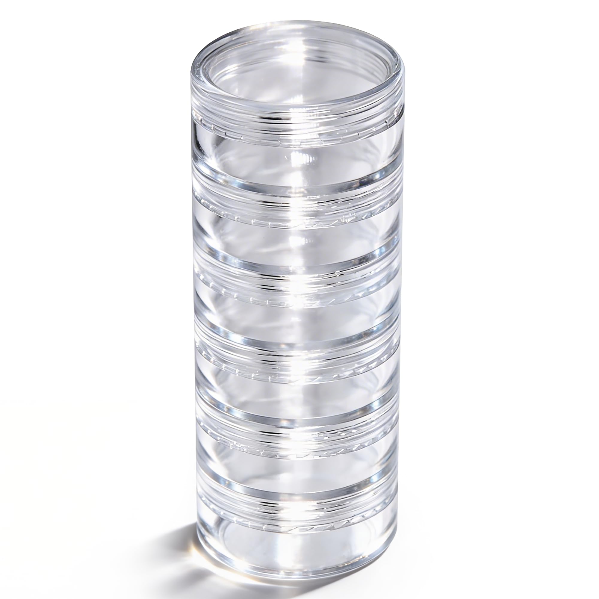 1 Column (6pcs)  Beauticom 10G/10ML Transparent Stackable Jars  Round Plastic Container with Clear Lid Embellishment Bead Glit