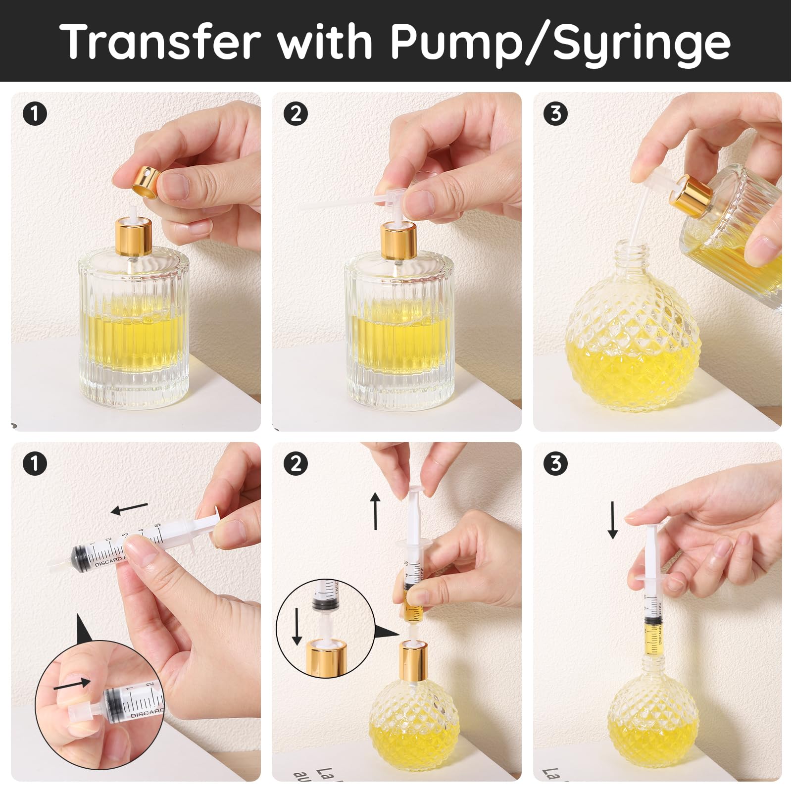 Segbeauty Perfume Refill Pump Tools, 8Pcs Perfume Dispenser Transfer Tools Kit, Include 2 Funnel For Refill, 2 Clear Pump And Dr
