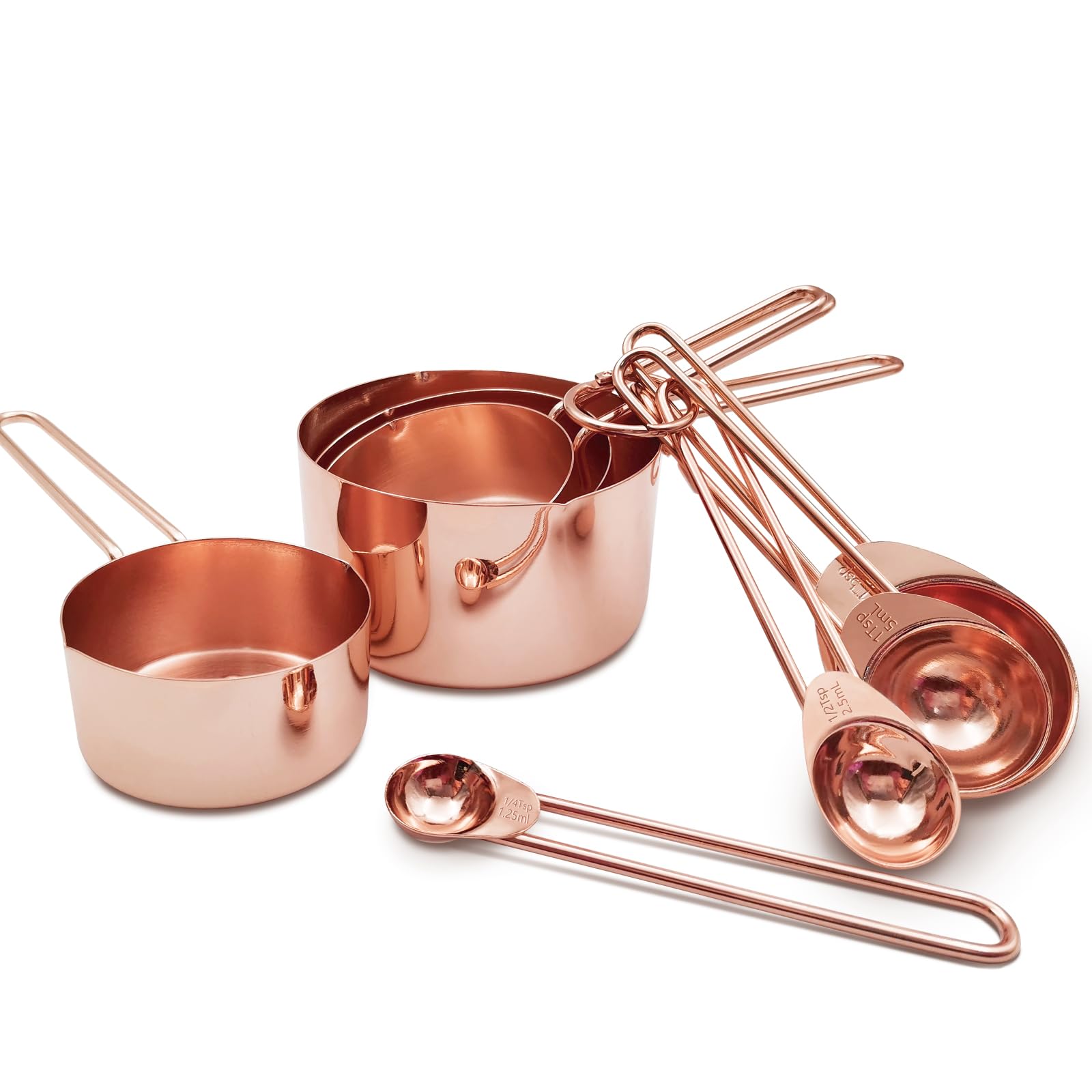 Stainless Steel Measuring Cups And Spoons Set Kitchen Accessories Stackable Metal Measuring Cups And Metal Measuring Spoons Set