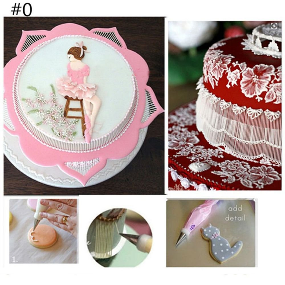 GOOTRADES 7 Pcs-Set Cake Decorating Tips (5 Writing Tube 1 Coupler 1 Silicone Pastry Bag)