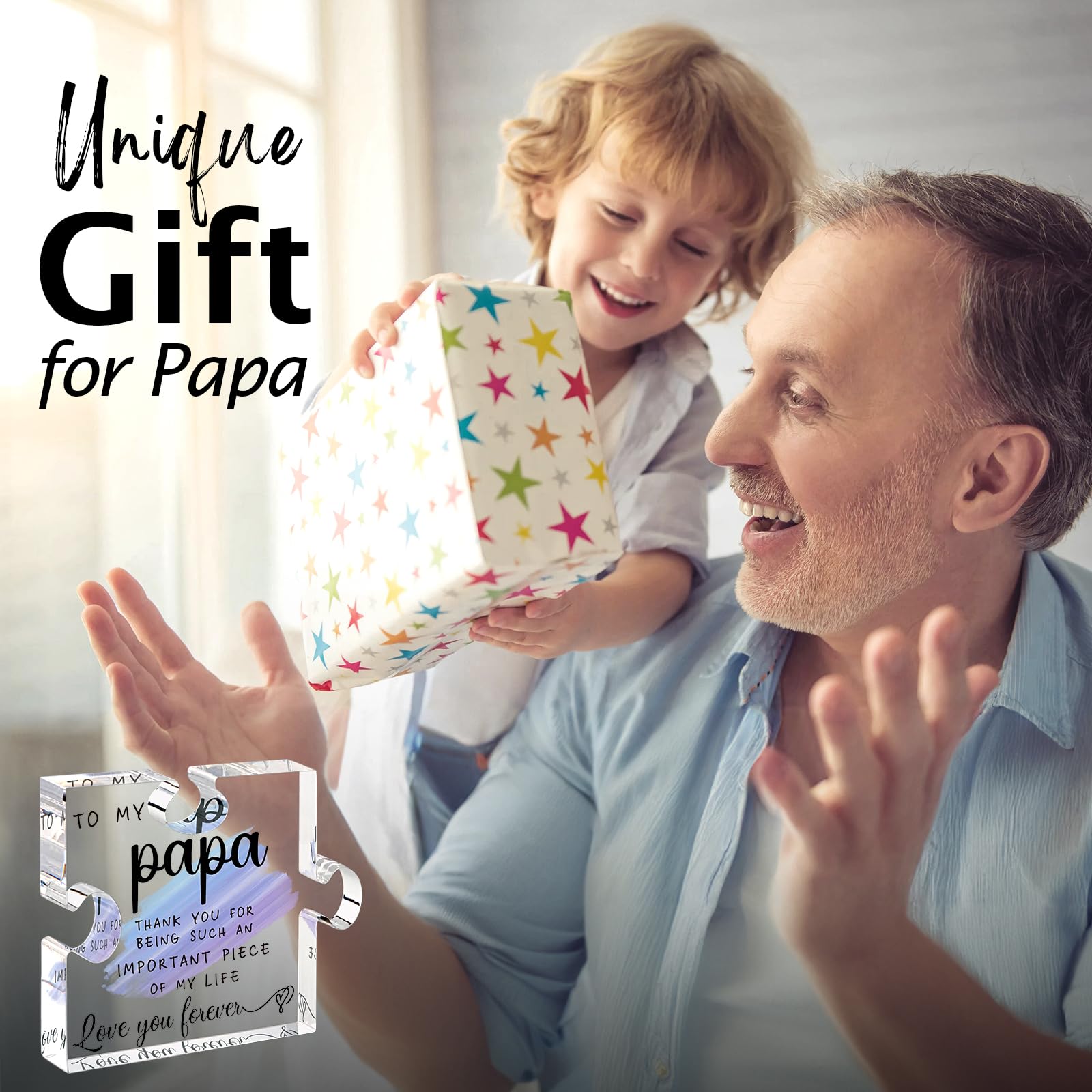Papa Gifts from Grandkids - Papa Gifts from Grandchildren - Best Papa, Grandpa, Grandfather Gifts Card, Papa Fathers Day, Grandp