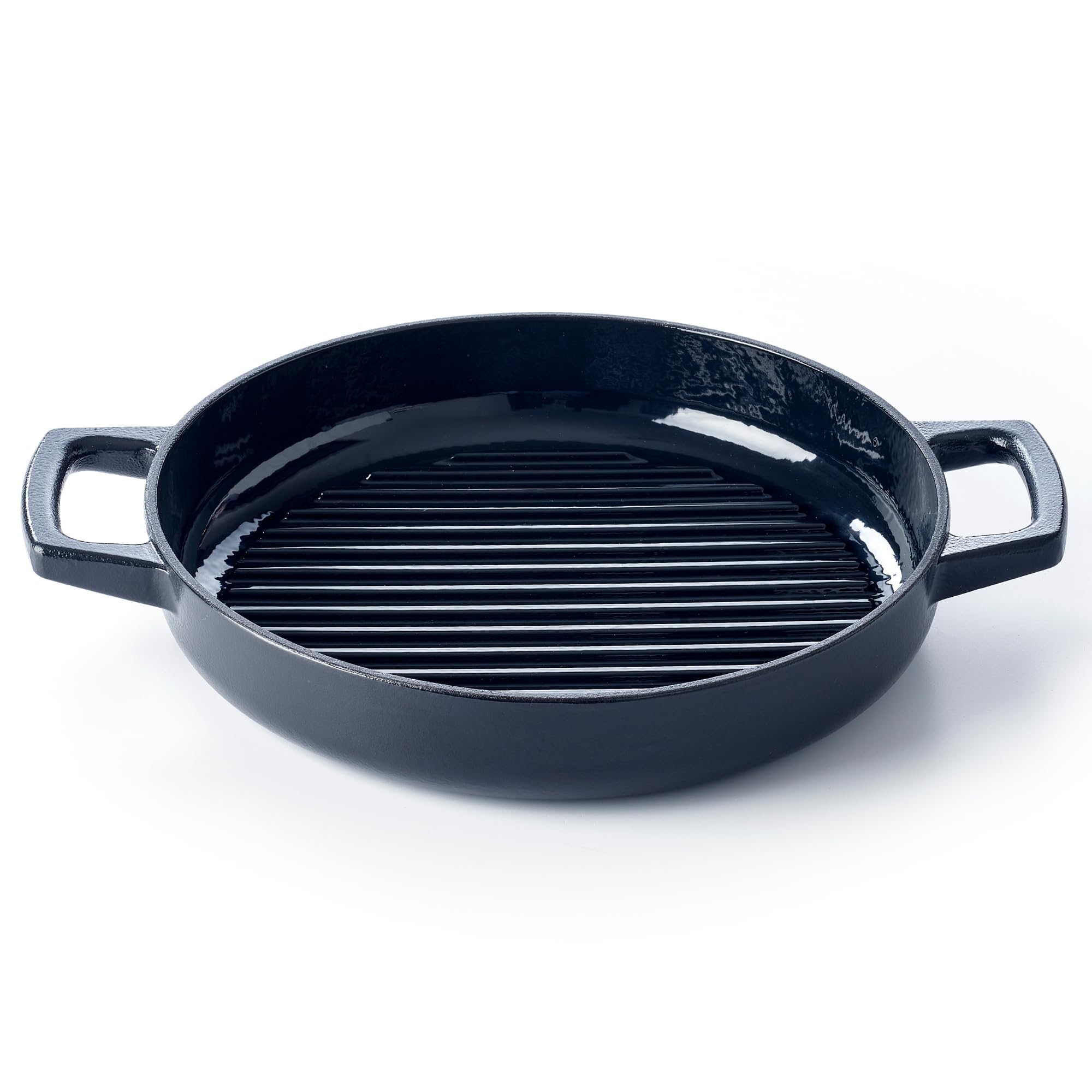 Alva Nori Ceramic Coated Cast Iron Grill Pan - Non Toxic Cookware, Pfas Free, Lead & Cadmium Free, Indoor Grill, Griddle Pan For