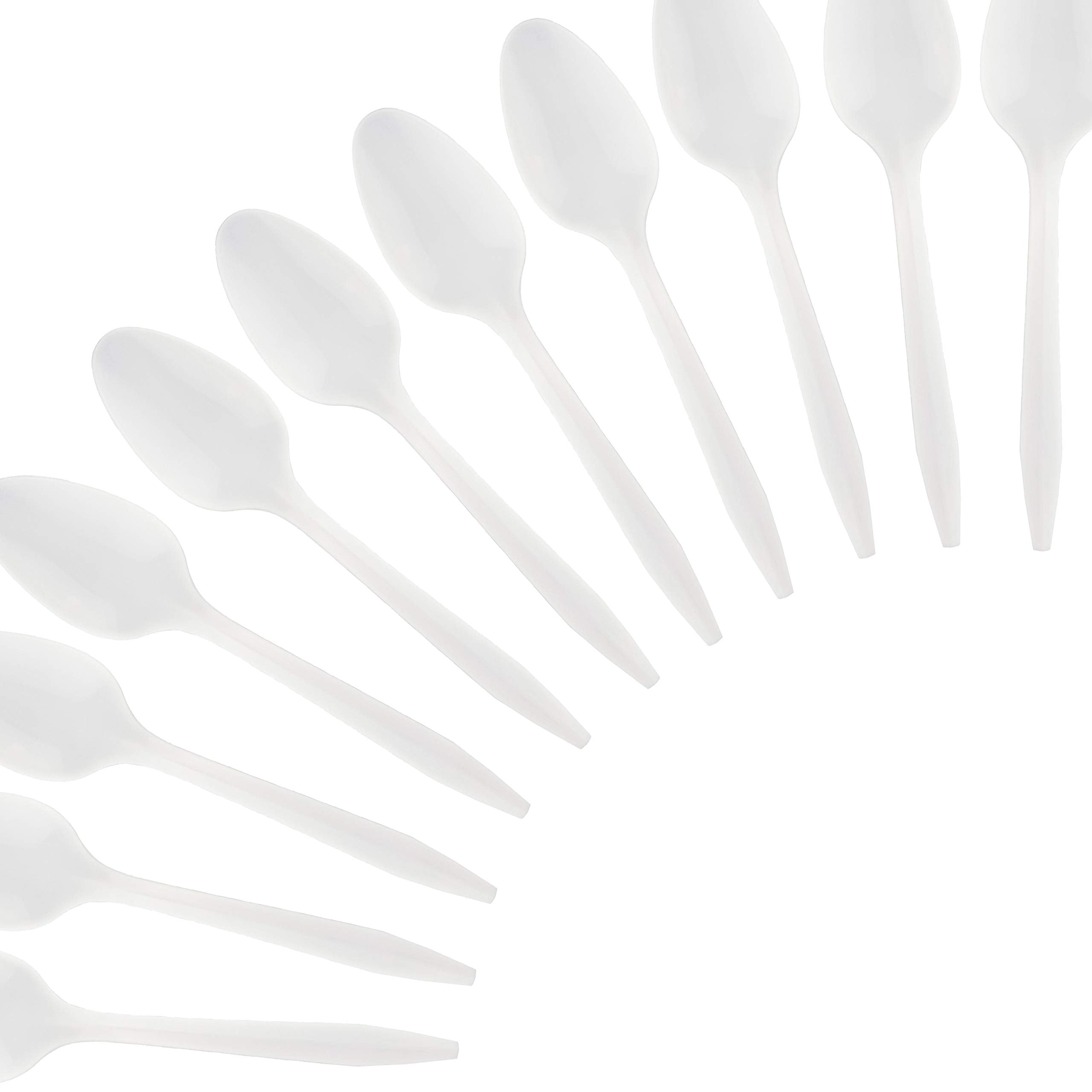 Plasticpro Cutlery 800 Mediumweight White Disposable Plastic Tea Spoons