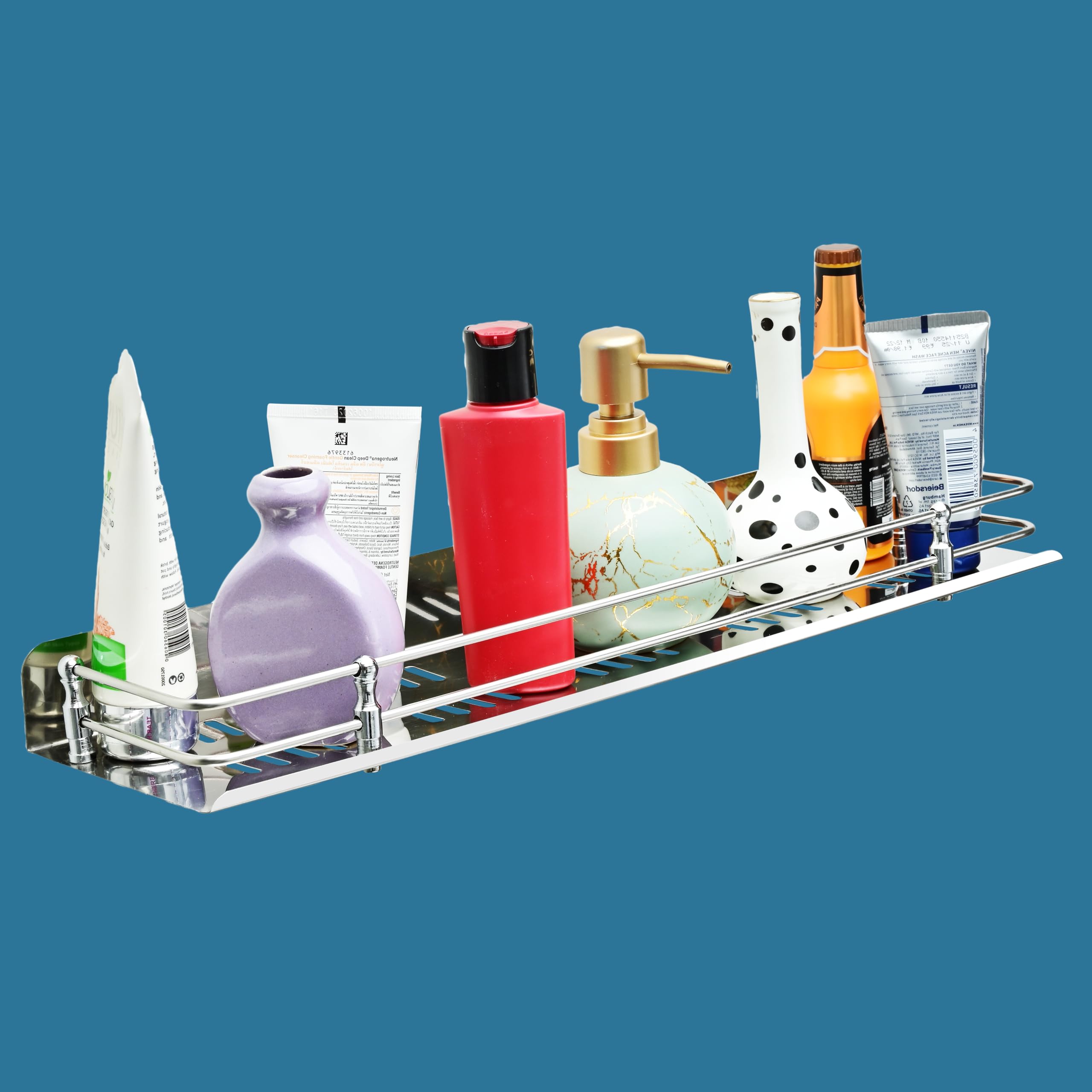 Motiqo Stainless Steel Bathroom Shelf For Wall, Wash Room And Bathroom Organiser, Bathroom Racks And Shelves, Kitchen Shelf, Bat