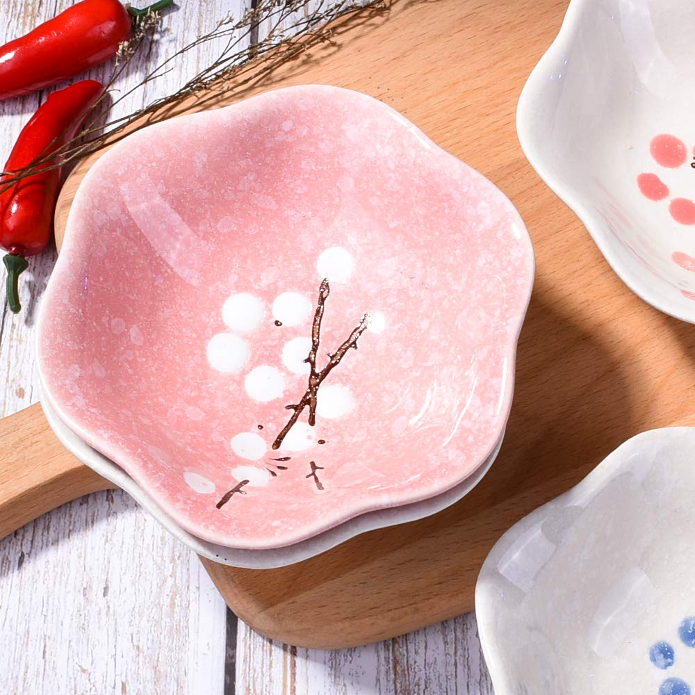 Whitenesser Ceramic Soy Sauce Dish Set Of 4 Japanese Porcelain Dipping Bowls Cups For Sushi Seasoning