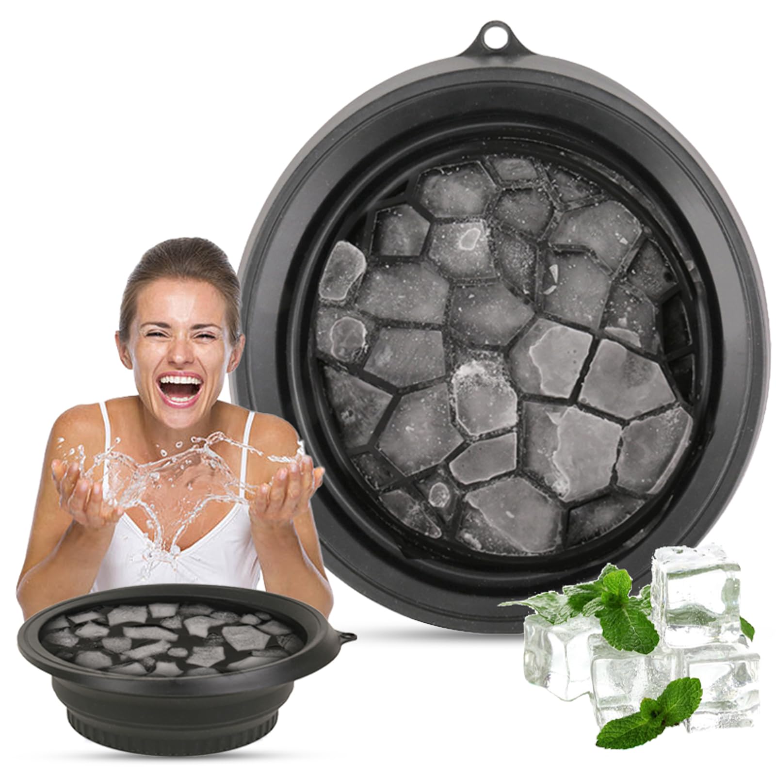 Face Ice Bath Bowl Face Bowl for Ice With Built-In Icetray, Foldable Ice Bath Bowl, Icetray for Home Ice Water Facials, Facial I