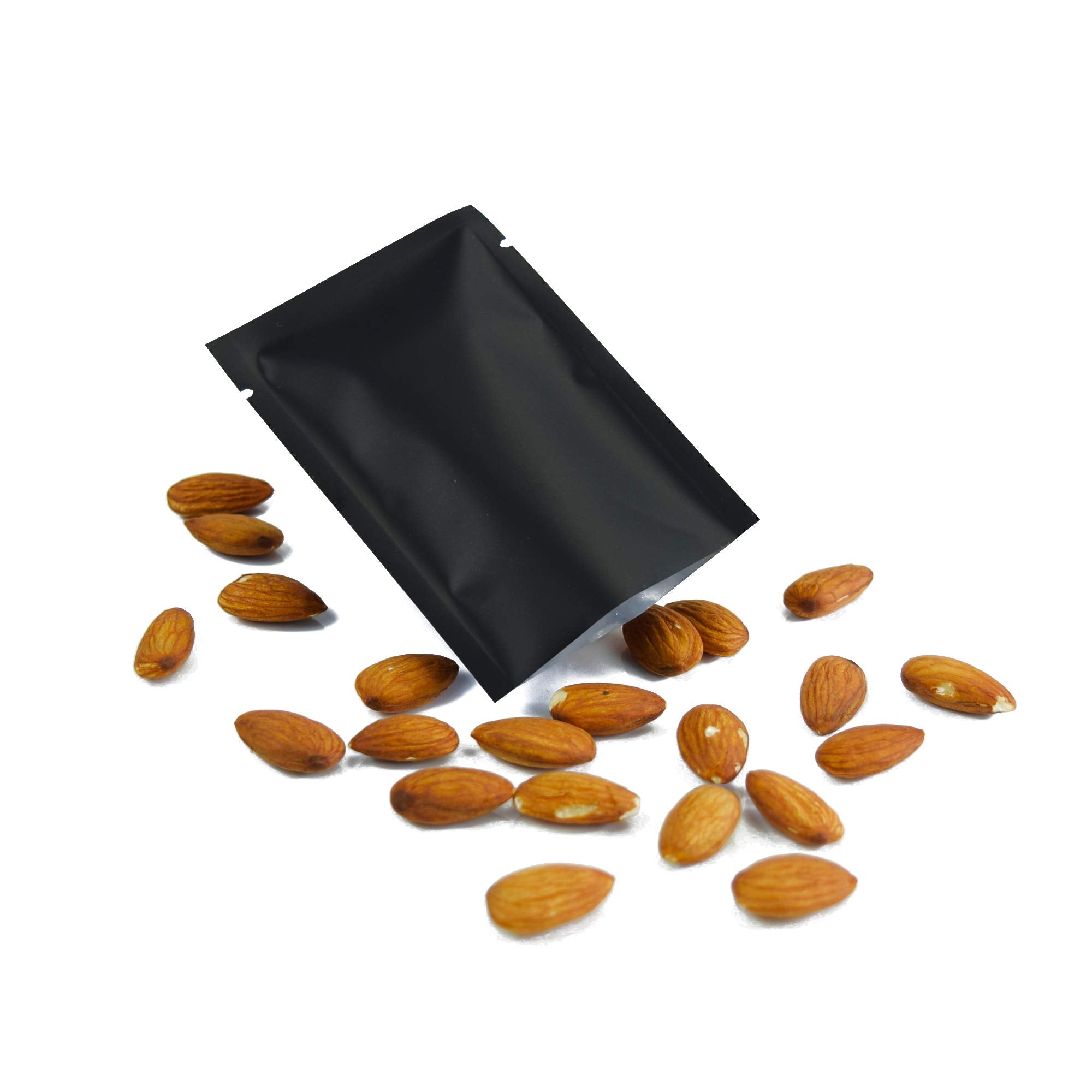Qq Studio 100 Pcs Metallic Mylar Foil Open Top Sealable Bags (9X13Cm(3.5X5.1''), 100X Matte Black)