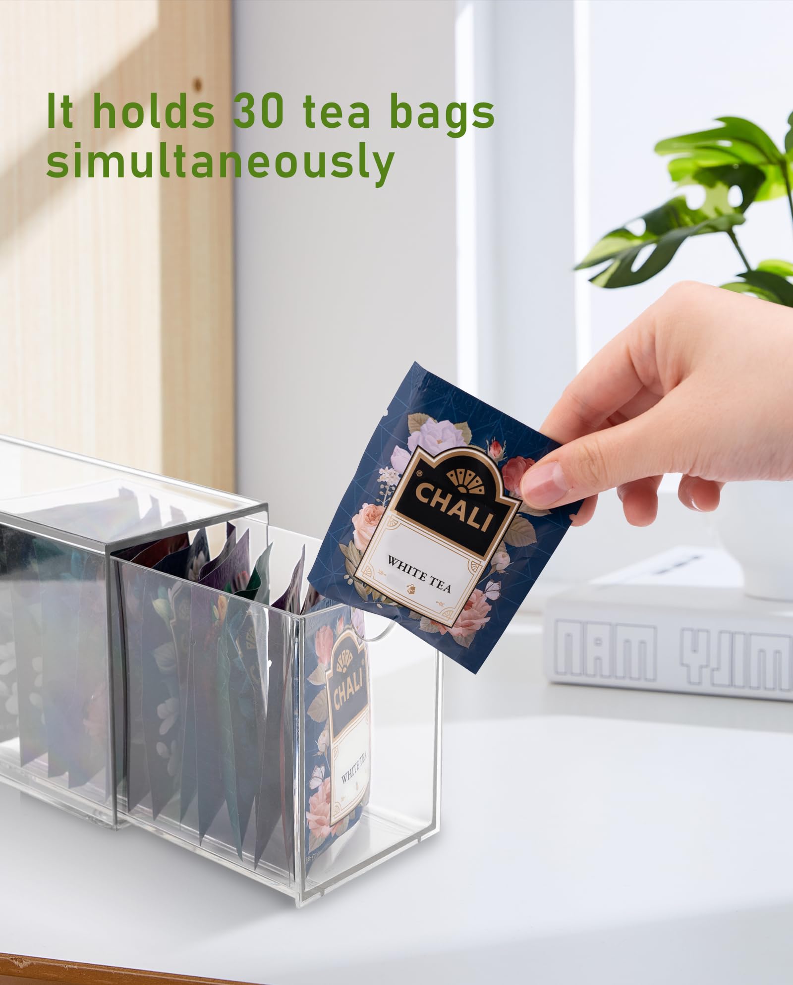 4 Pack Tea Bag Drawers Organizer, Clear Plastic Stackable Tea Bag Storage Holder For Kitchen - 3'' X 6.5'' X 3.9''