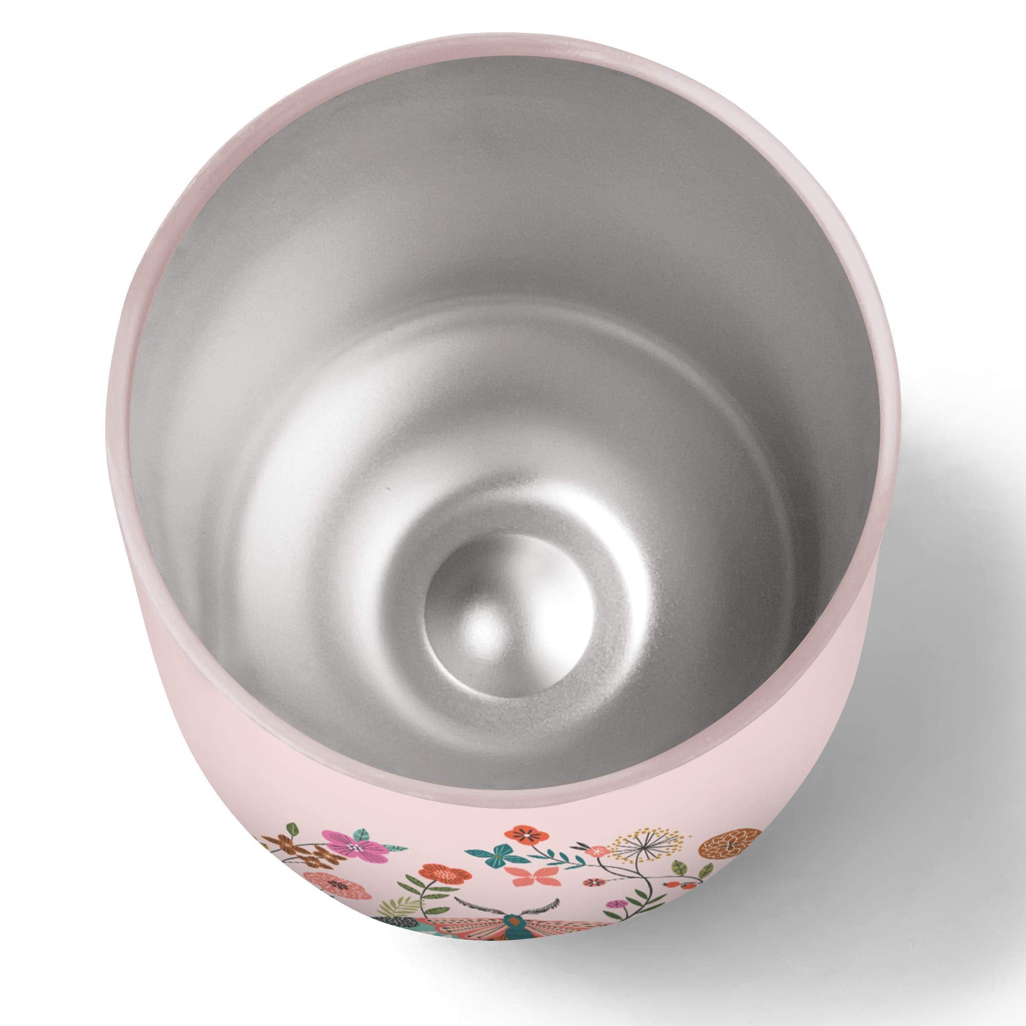Studio Oh! Insulated Stainless Steel Stemless Glass Tumbler Floral Moth - 12-Ounce Double-Wall Construction With Full-Color Artw