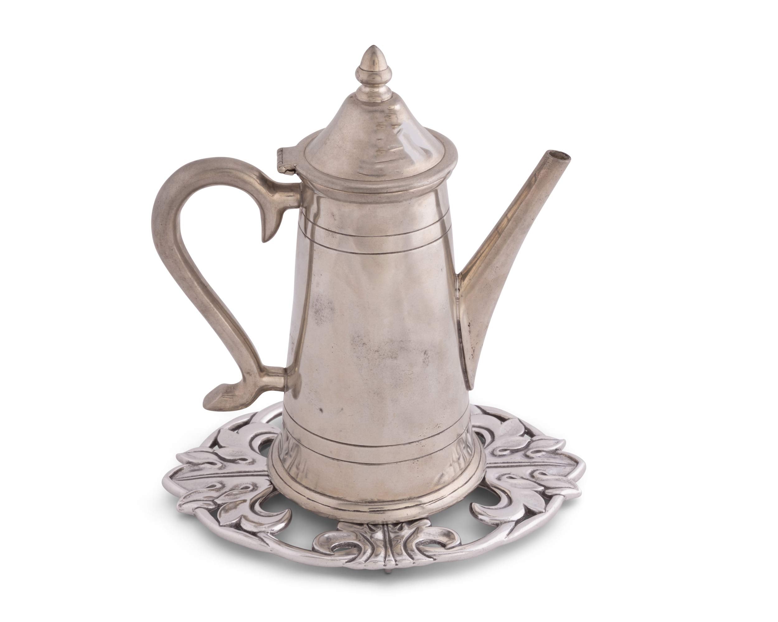 Arthur Court Designs Aluminum Fleur-De-Lis Trivet Hot Pans Pots Dishes Or Teapot French Theme 9.25 Inch X 7 Inch