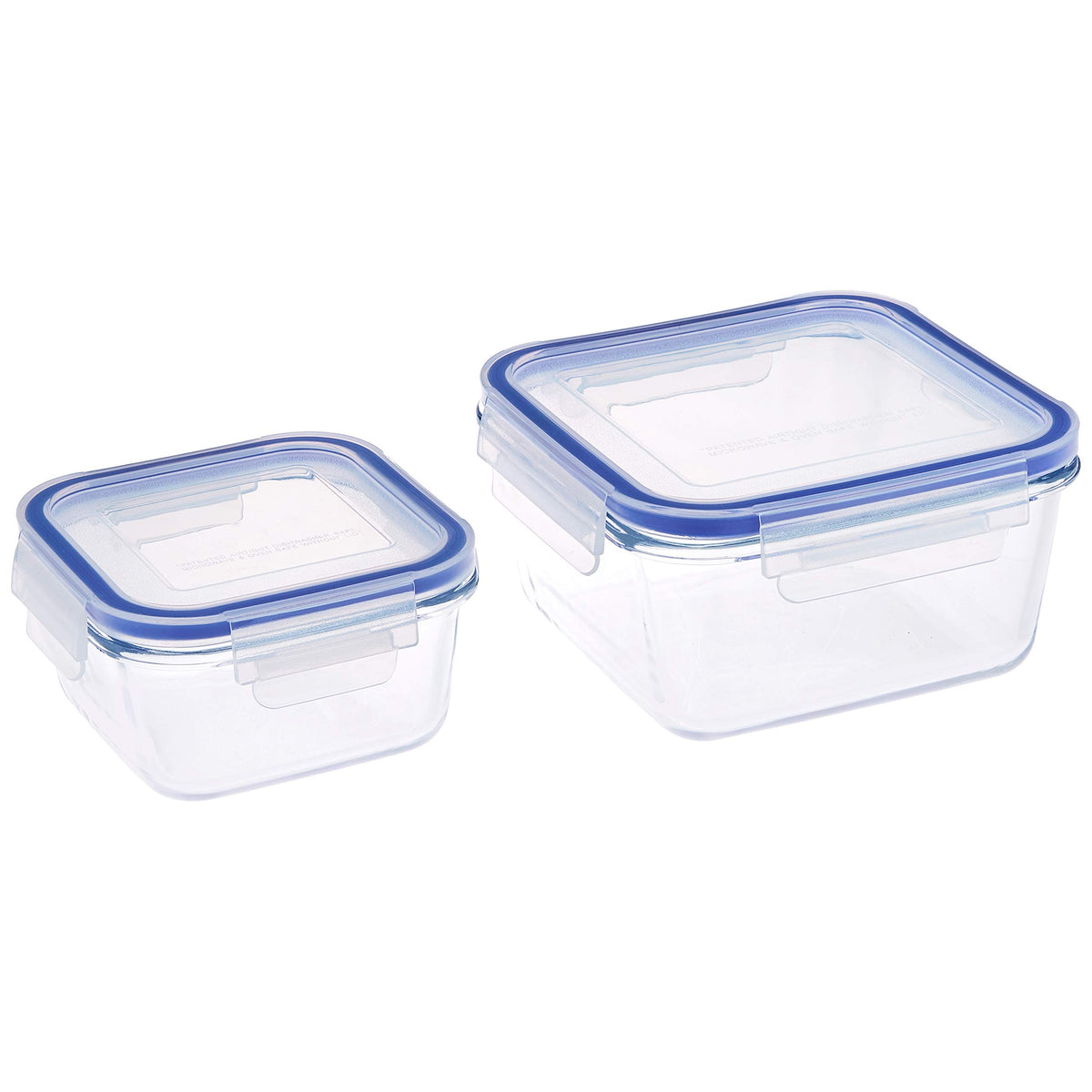 Amazon Brand - Solimo Square Glass Storage Container Set, Set Of 2, Tr ...