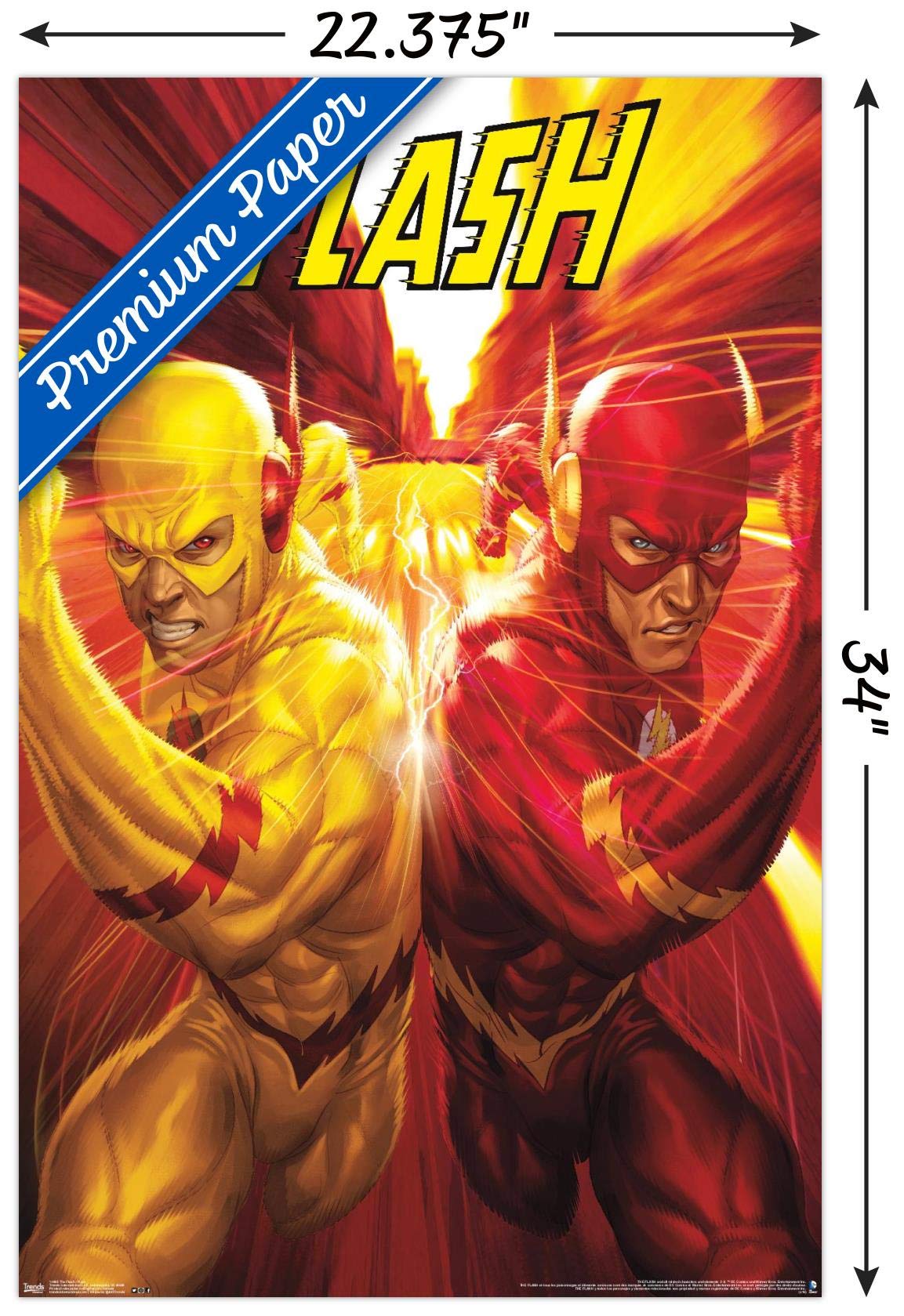Trends International Dc Comics - The Flash And The Reverse Flash - Race Wall Poster, 22.375'' X 34'', Premium Poster & Clip Bund
