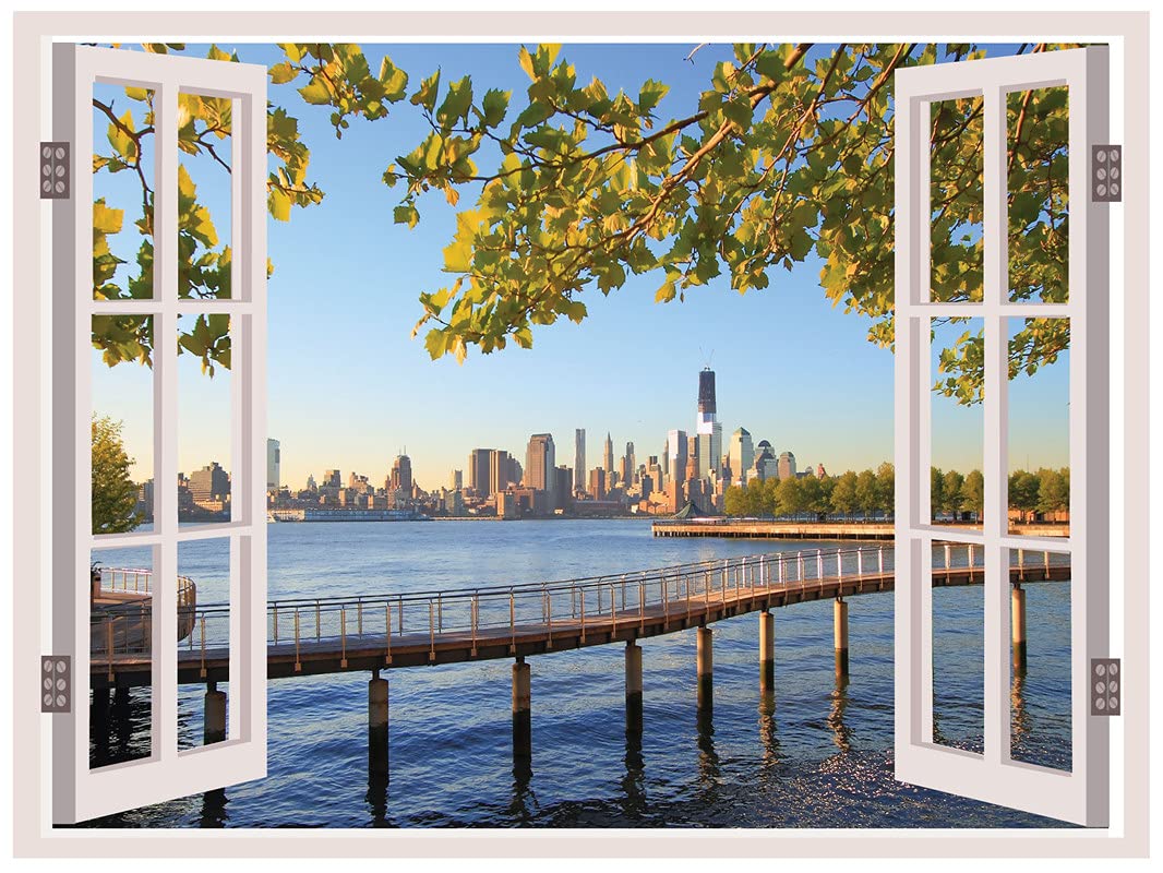 Design 3D Depth Illusion Vinyl Wall Decal Window Sticker My Deck Top View Size Size - 45 cm x 60 cm, Design 13