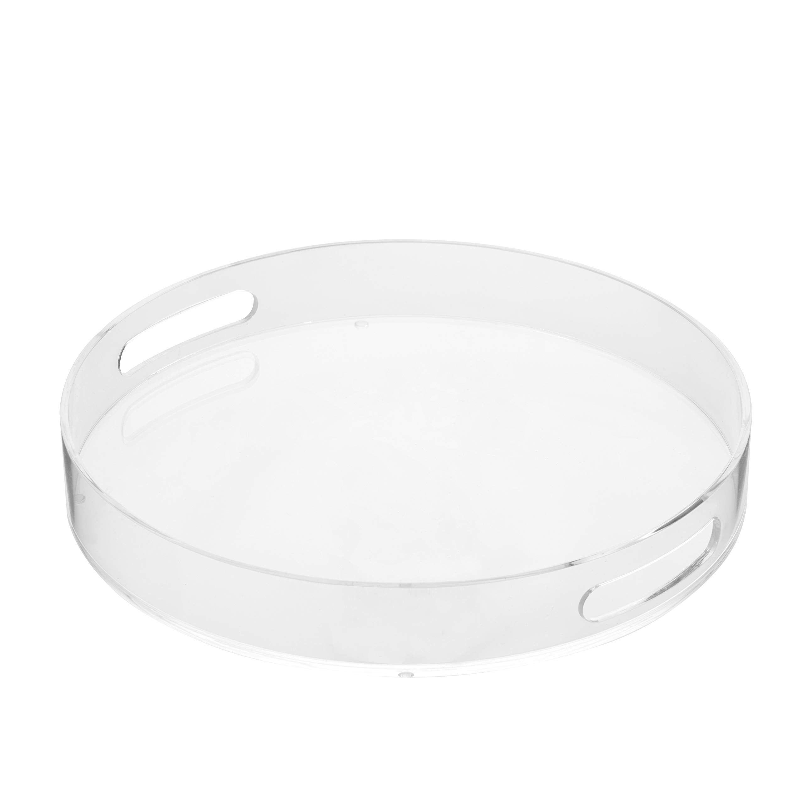 Artmaze Clear Sturdy Acrylic Round Tray With Handles,Spill Proof,For Kitchen (14 Inch)