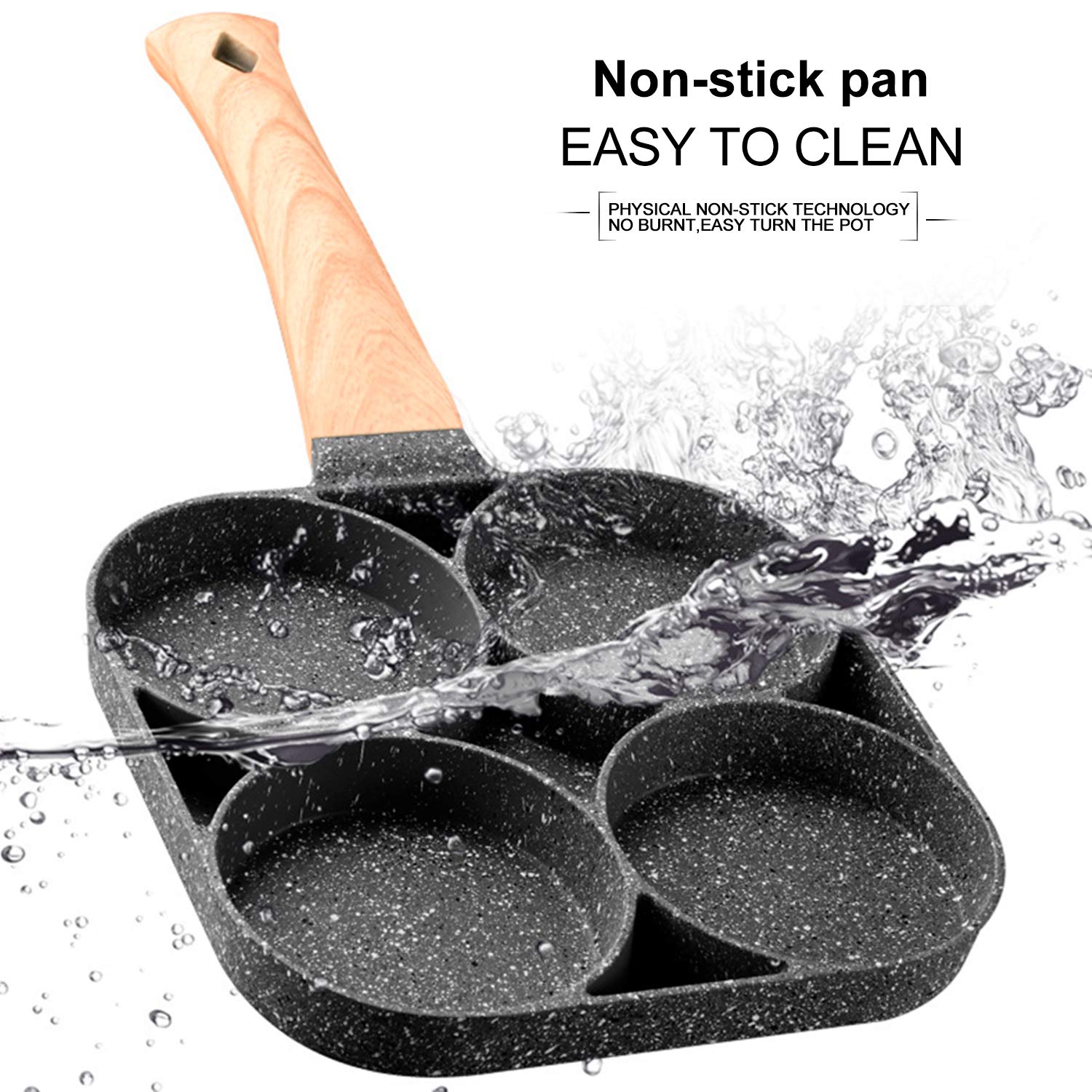 Iaxsee Egg Frying Pan Nonstick Pancake Pans 4-Cups Cookware Pancake, Omelette Pan Aluminium Alloy Egg Cooker
