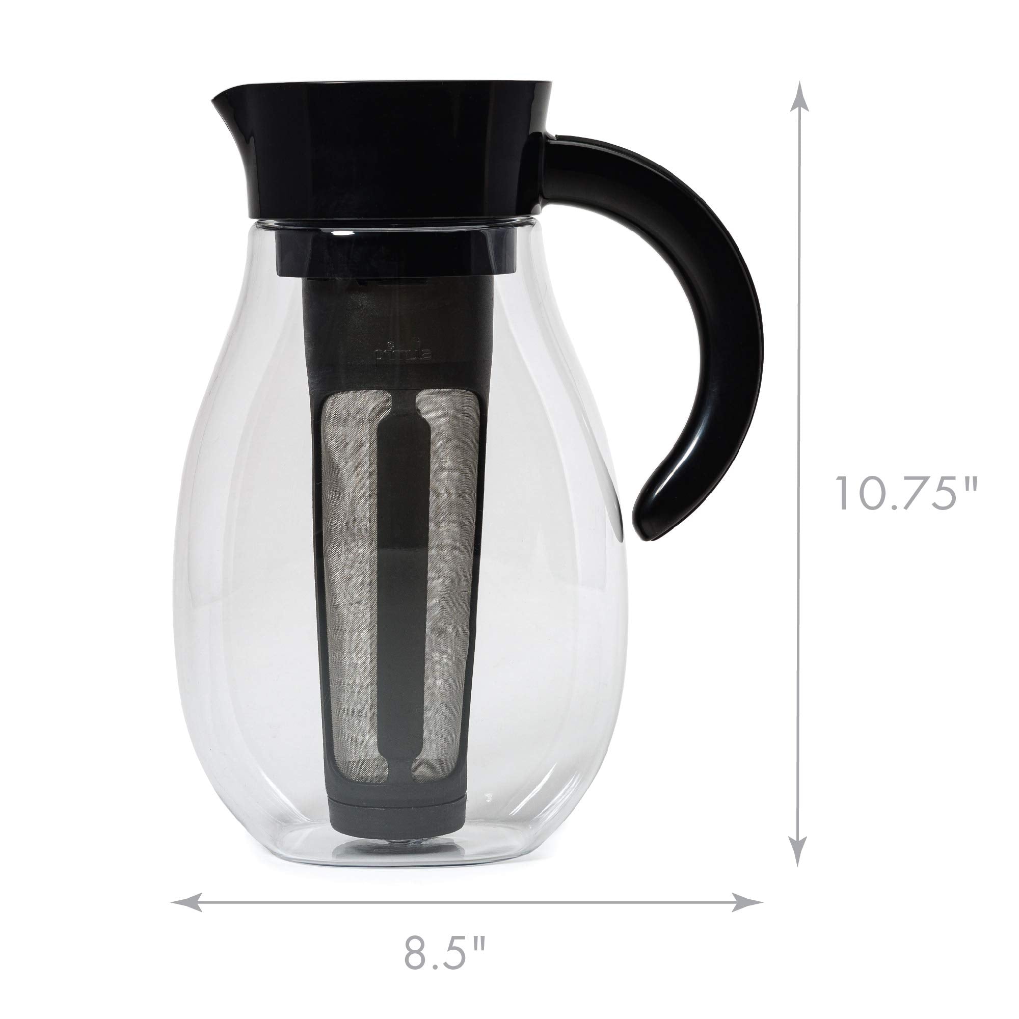 Primula Flavor Airtight Cold Brew Coffee Or Iced Tea Maker Shatterproof Durable Plastic Construction, Leak-Proof, 2.7 Quart, Bla