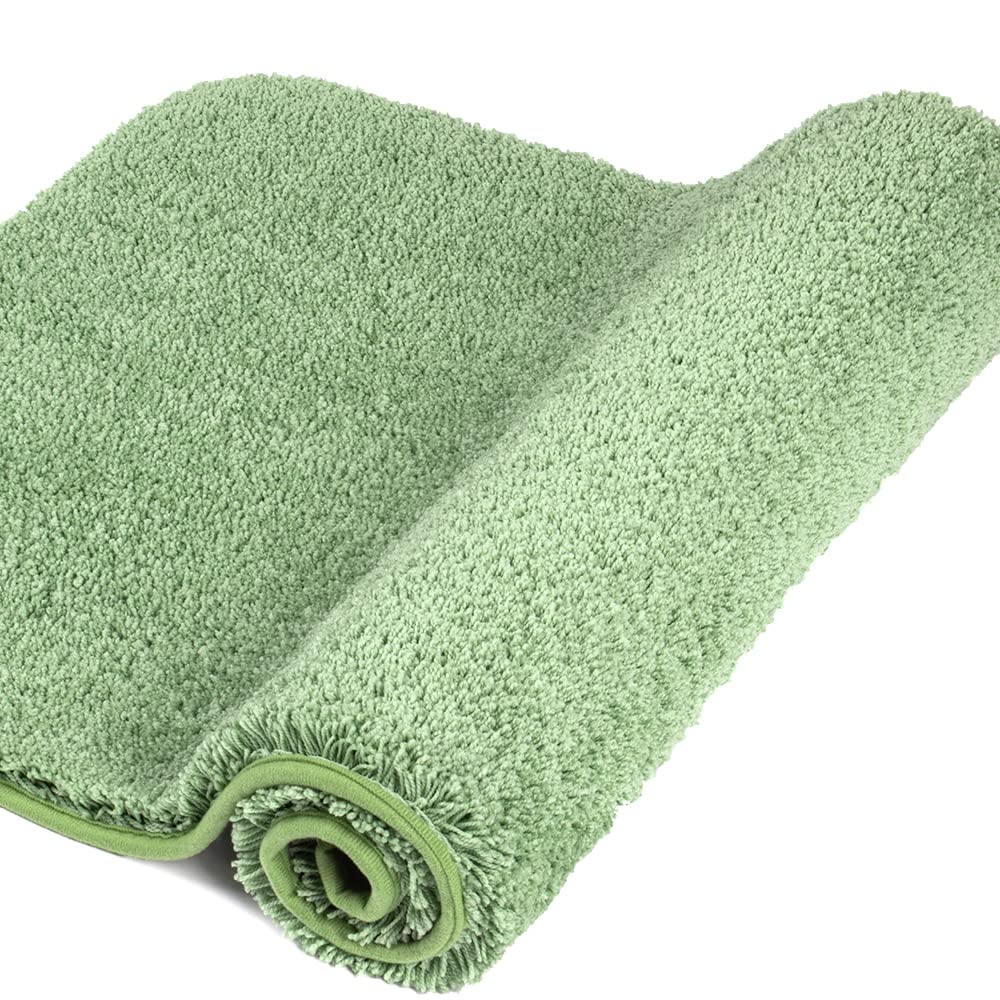 Walensee Bathroom Rug Non Slip Bath Mat For Bathroom (16 X 24, Sage Green) Water Absorbent Soft Microfiber Shaggy Bathroom Mat M