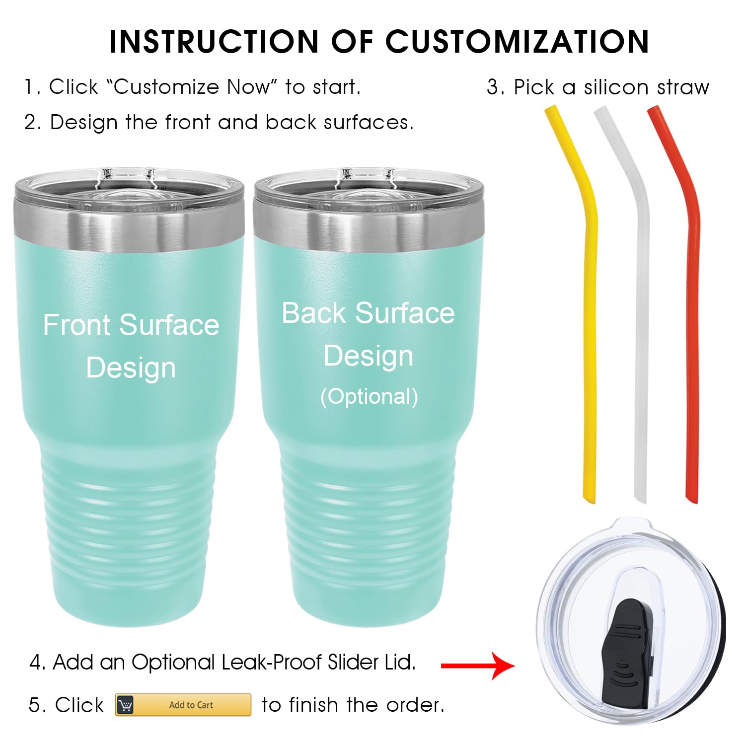 Personalized Tumbler 30oz with Lid and Straw  Valentine's Day Gifts  Mothers' Day Gift for Mom  Birthday Gifts for Women  Double Sided Engraved Customized Coffee Mug Cups by iProductsUS (Teal)