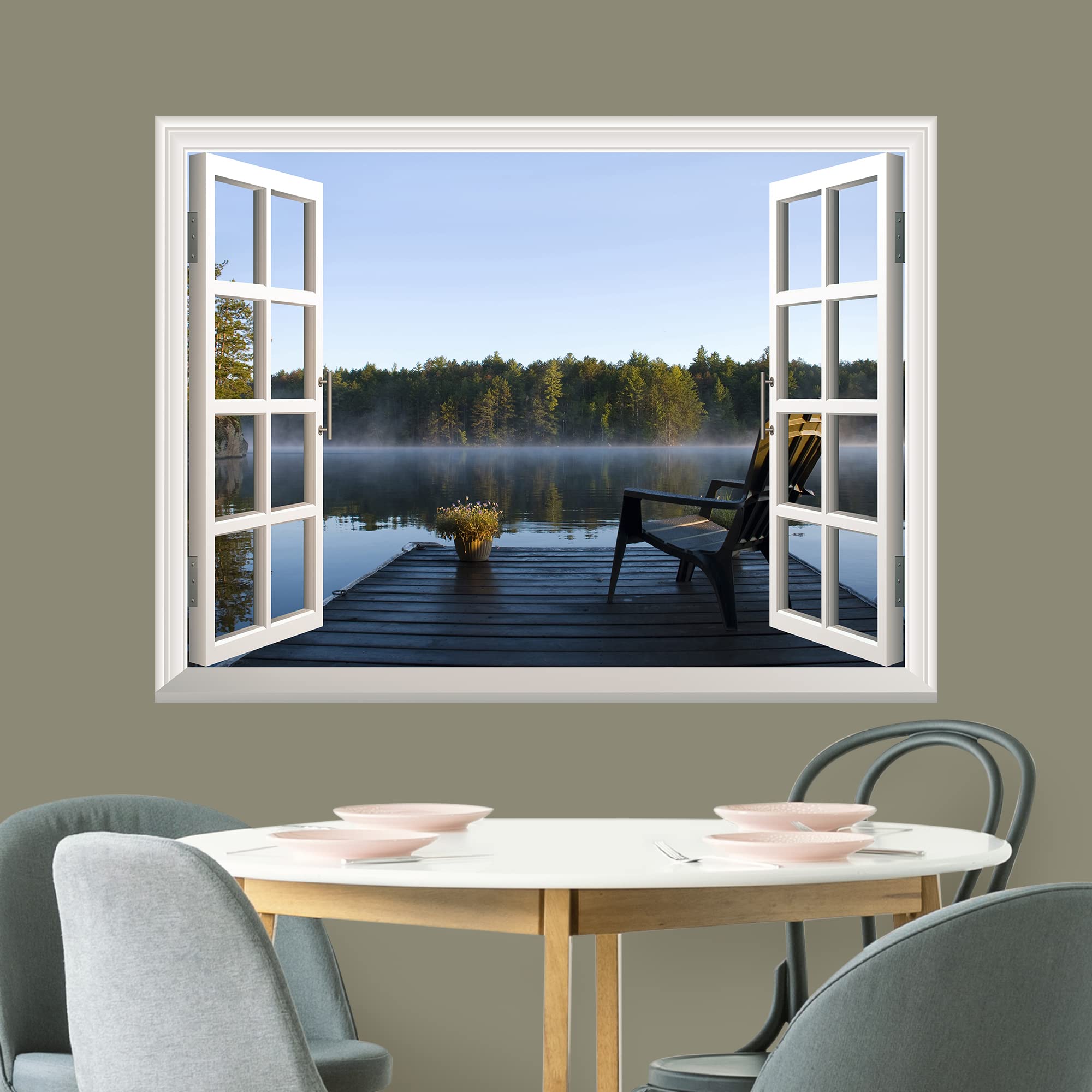 wall26 Removable Wall Sticker/Wall Mural (36H  Peaceful Lake View)
