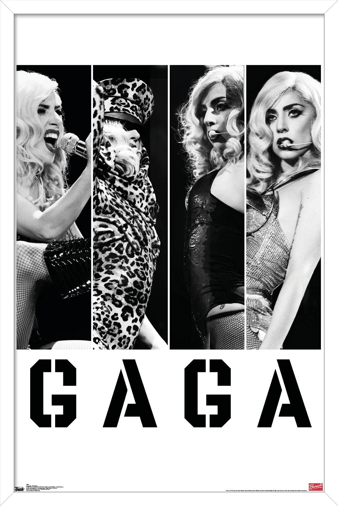 Trends International Lady Gaga - Photo Bars Wall Poster, 14.725'' X 22.375'', White Framed Version