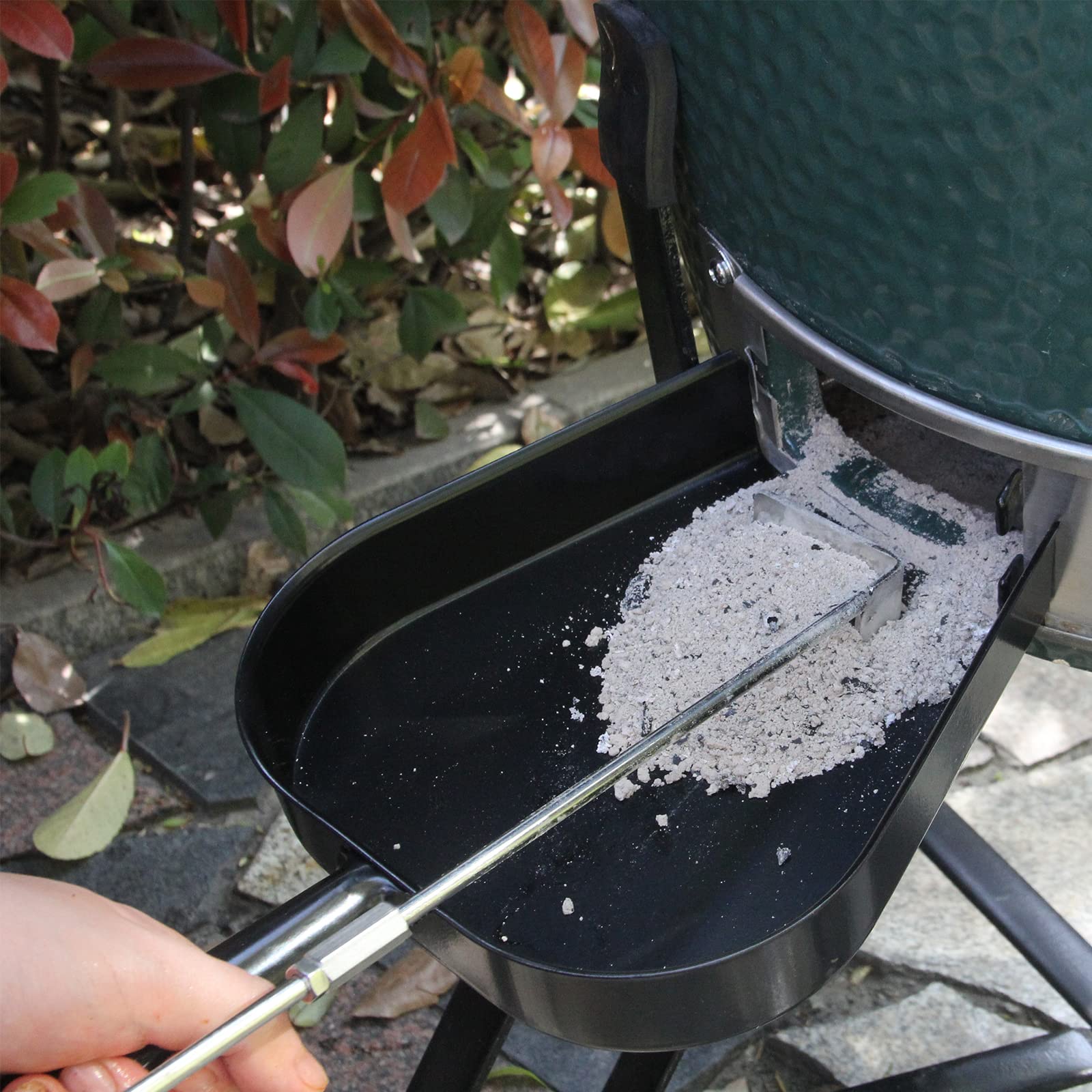 Ash Tool And Ash Pan Fit Big Size Green Egg,Stainless Steel Grill Cleaning Tools Set For Big Green Color Egg Primo And Other Cha