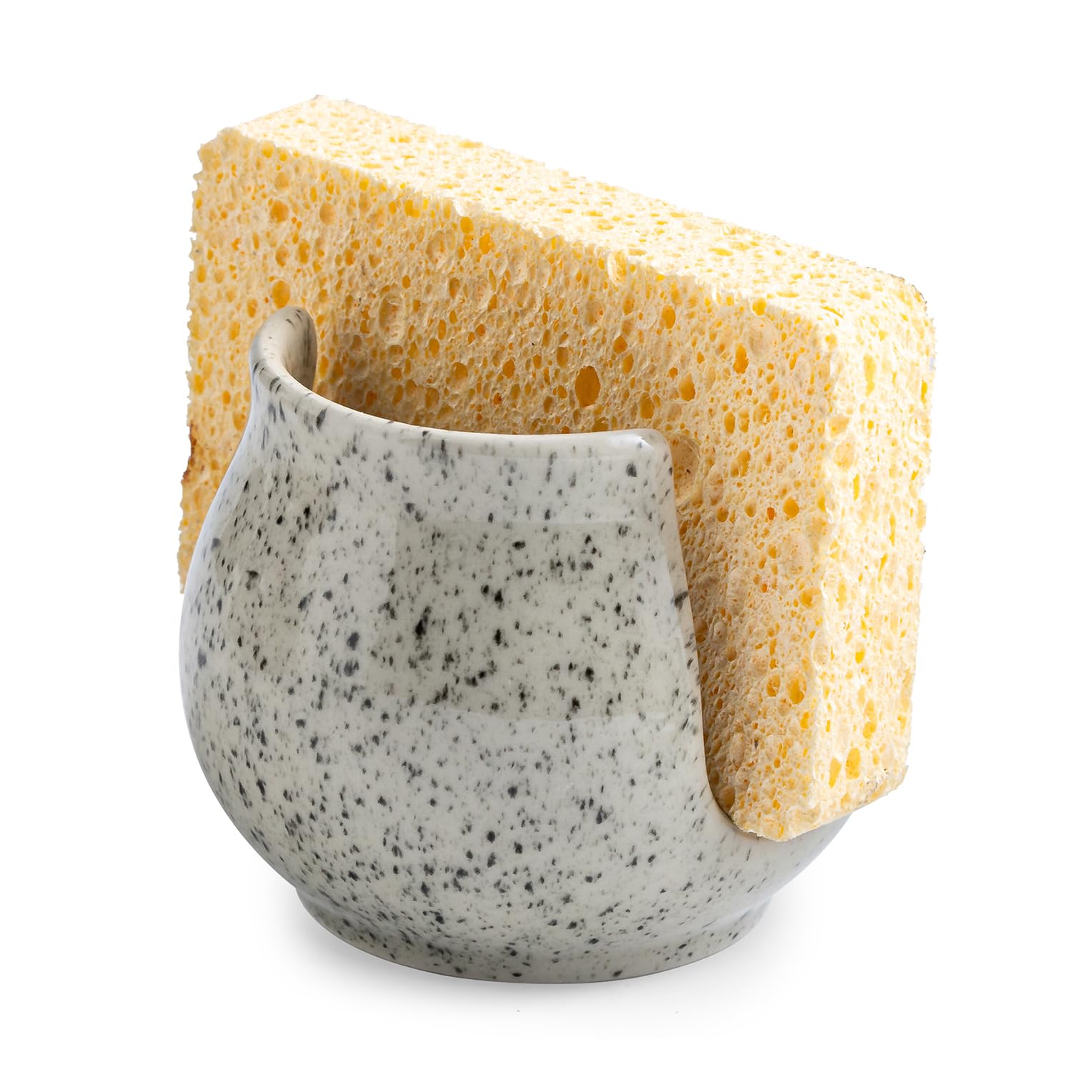 Zoeeker Sponge Holder for Kitchen Sink, Ceramic Dish Sponge Dish Rack Scrubby Caddy Kitchen Organizer Cute Sink Caddy Organizer,
