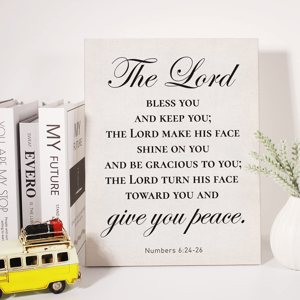 Christian Canvas Wall Art Motivational The Lord Bless You And Keep You Canvas Print Positive Scripture Bible Verse Painting Home