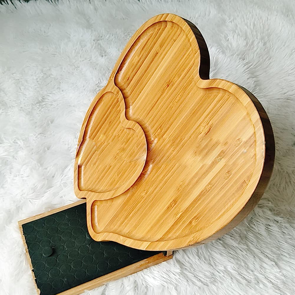 Bamboo Serving Tray Heart Shaped Cheese Board Salad Plate Double Dinner Plate Cake Plate Universal Serving Platter Appetizer Pla