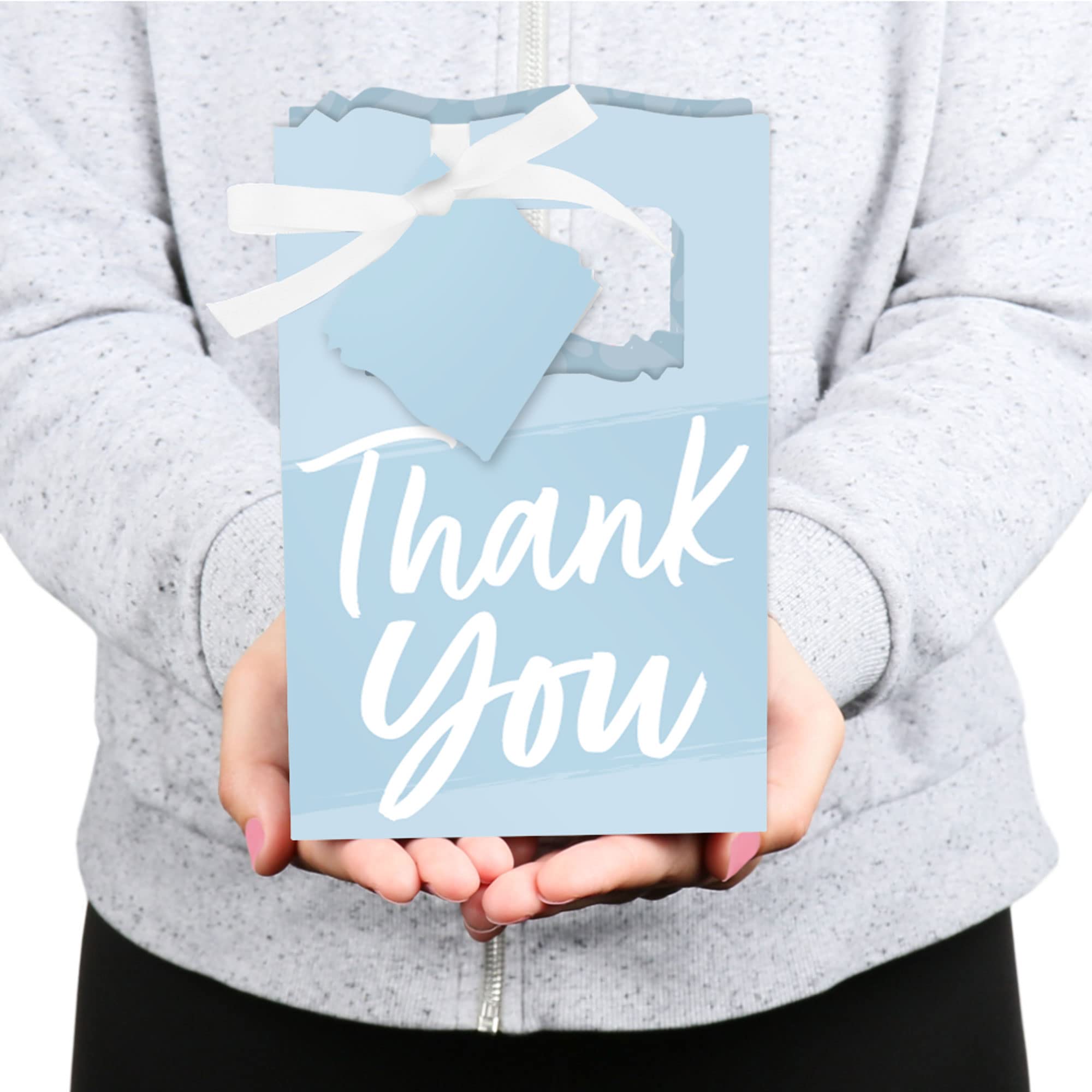 Big Dot Of Happiness Dusty Blue Elegantly Simple - Guest Party Favor Boxes - Set Of 12