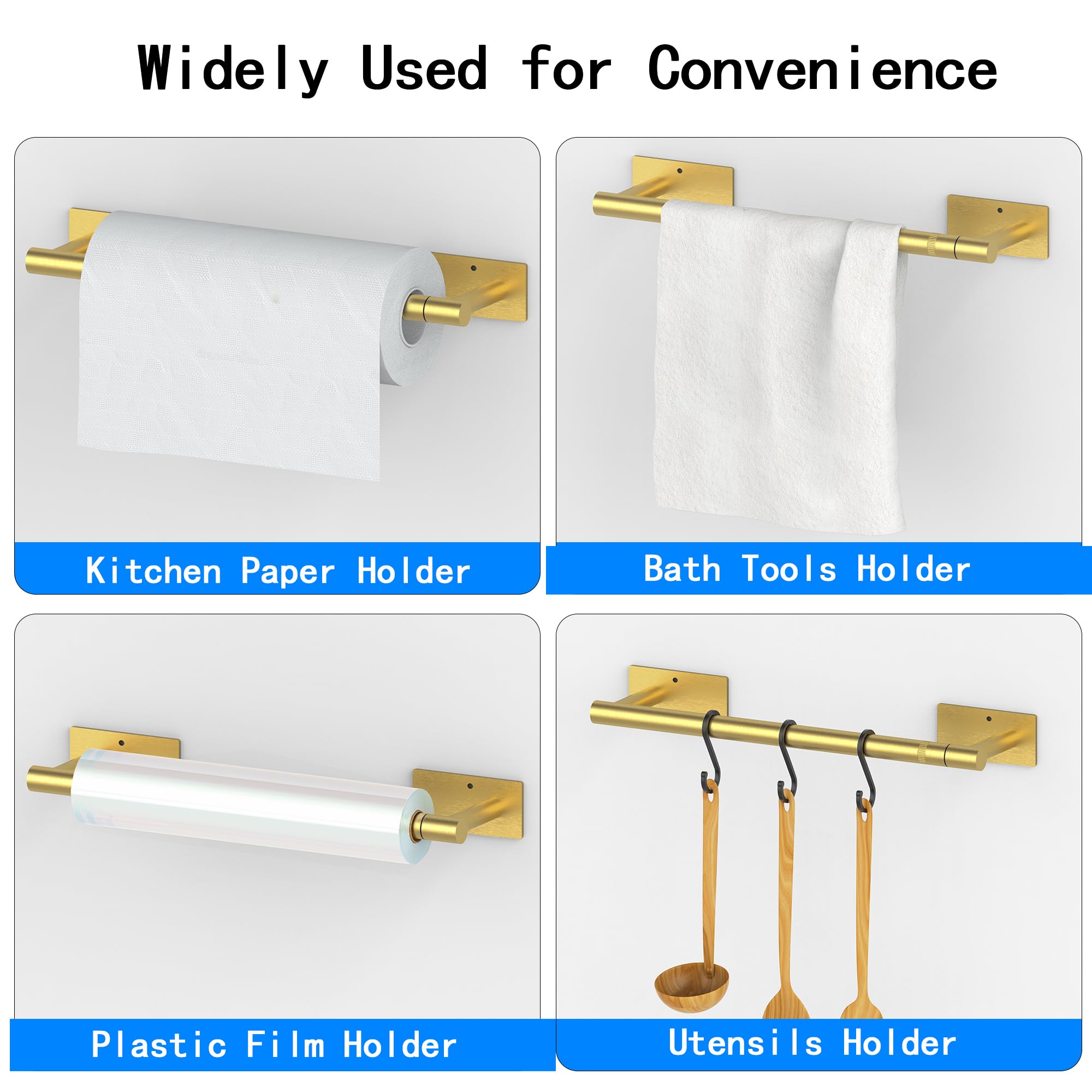 Rarxtr Paper Towel Holder, Under Cabinet Paper Towel Holder For Kitchen, Adhesive Paper Towel Roll Rack For Bathroom Towel, Wall