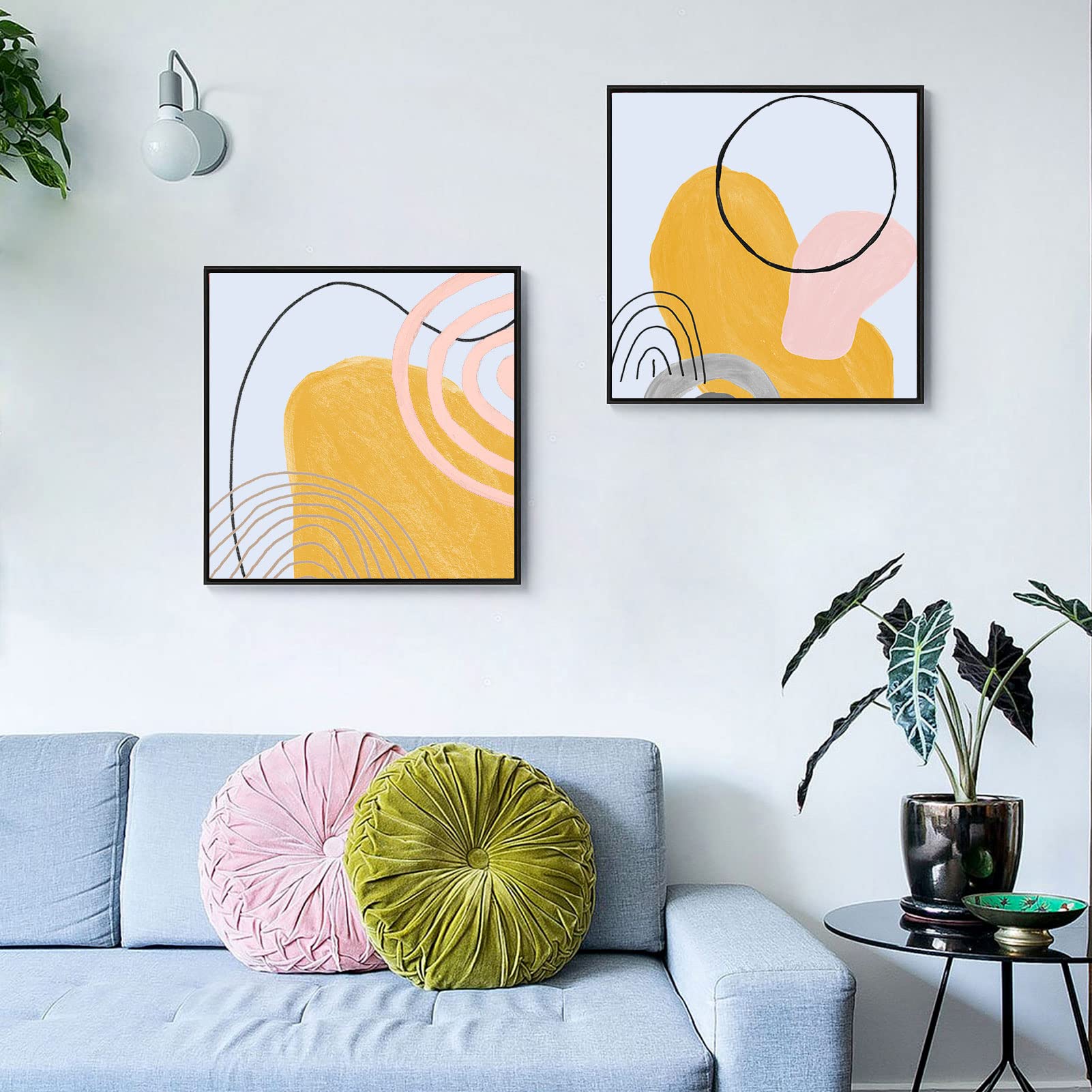 Folkor 10X10 Frame For Canvas Painting 0.6-0.8    Deep, 2 Pack Square Floater Frame For Canvas Prints, Floating Frame For Wall A