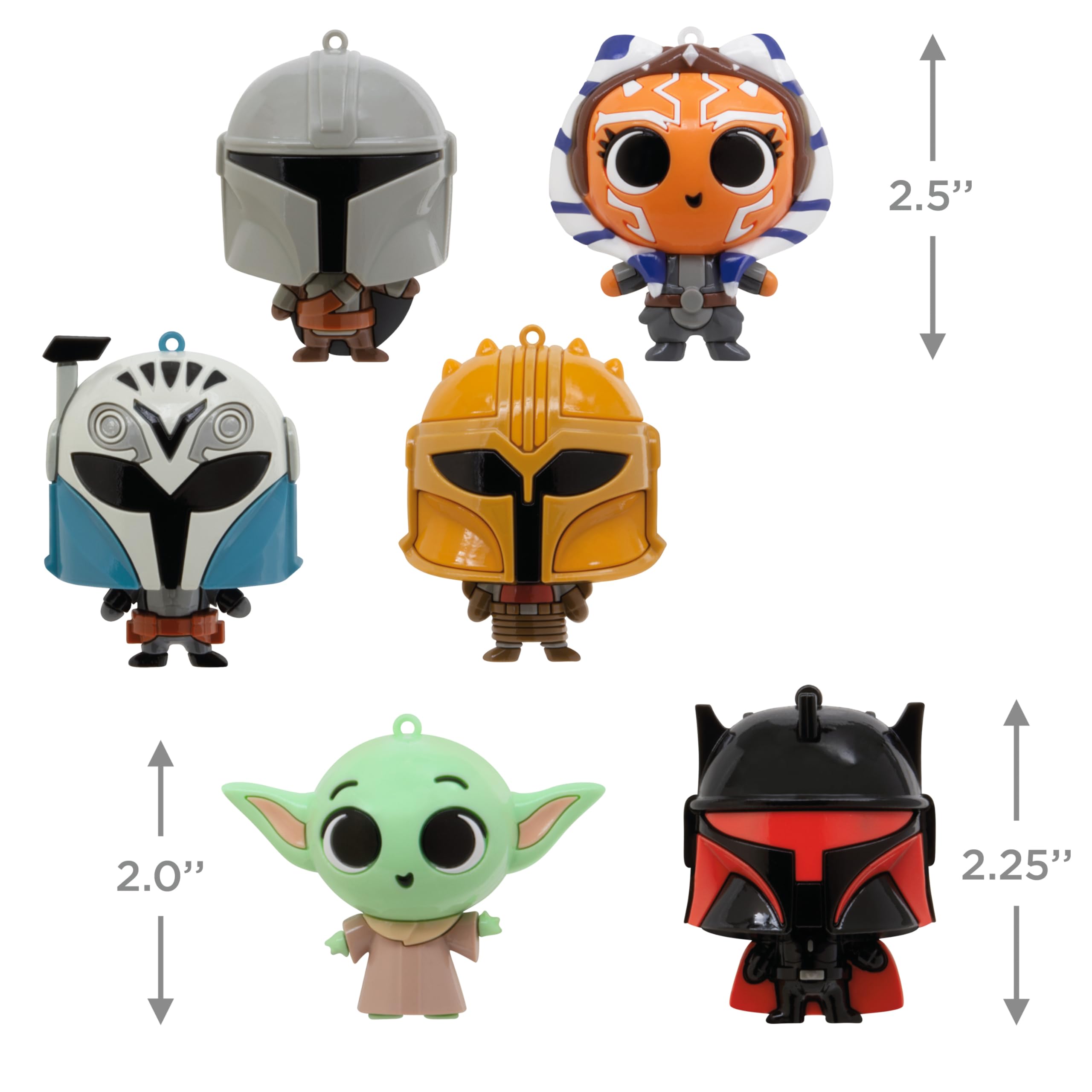 Hallmark Star Wars: The Mandalorian Series 5 Mystery Christmas Ornaments, Shatterproof, Set of 2, Gifts for Star Wars Fans