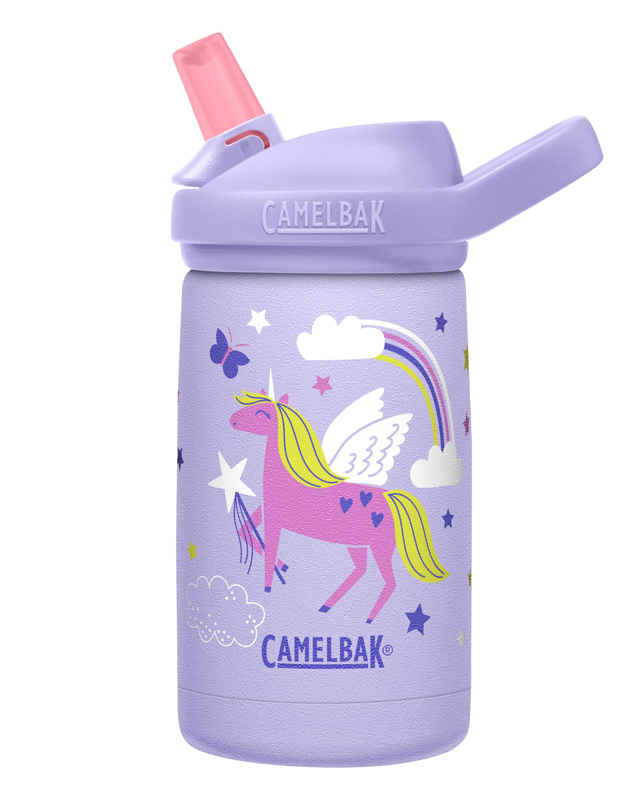 Camelbak Eddy+ Kids Water Bottle With Straw, Insulated Stainless Steel - Leak-Proof When Closed, 12Oz, Magic Unicorns