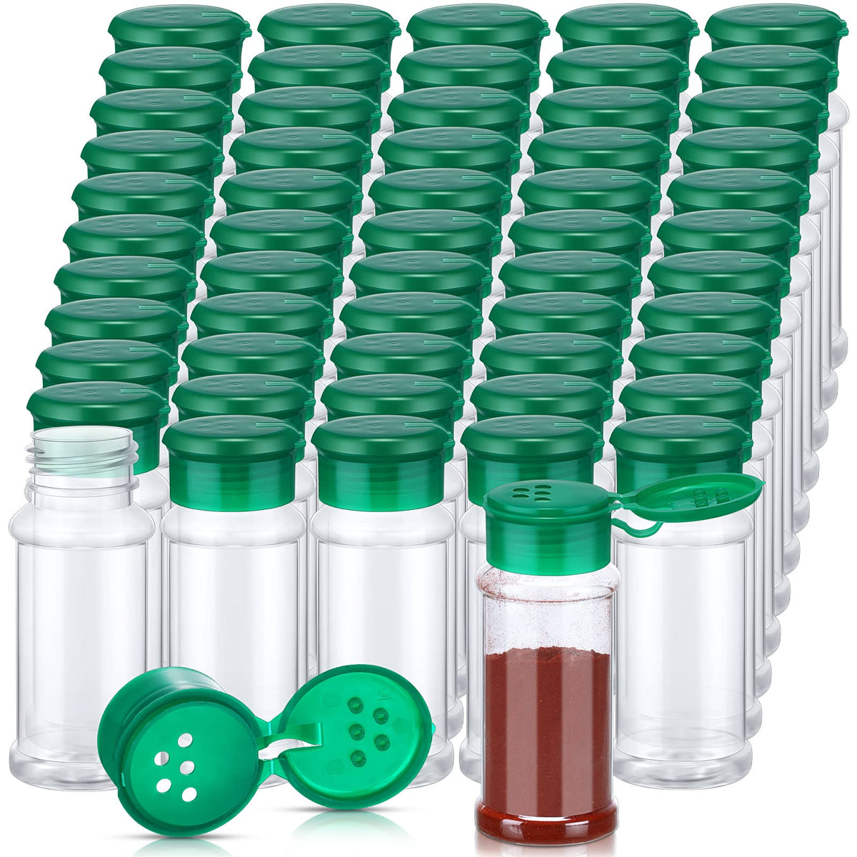 100 Pcs Plastic Spice Bottles Spice Jars Seasoning Jars Spice Bottles Spice Shaker Plastic Jars 3.3 Oz/ 100Ml Seasoning Shaker W