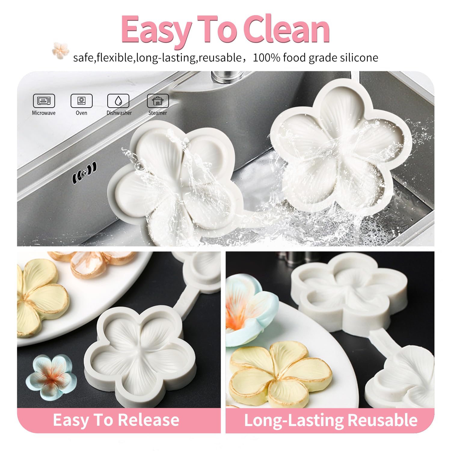 Sk Flower Blossom Veiner Fondant Cake Chocolate Sugarcraft Mould Mold Tool 1Pcs (Style 1)