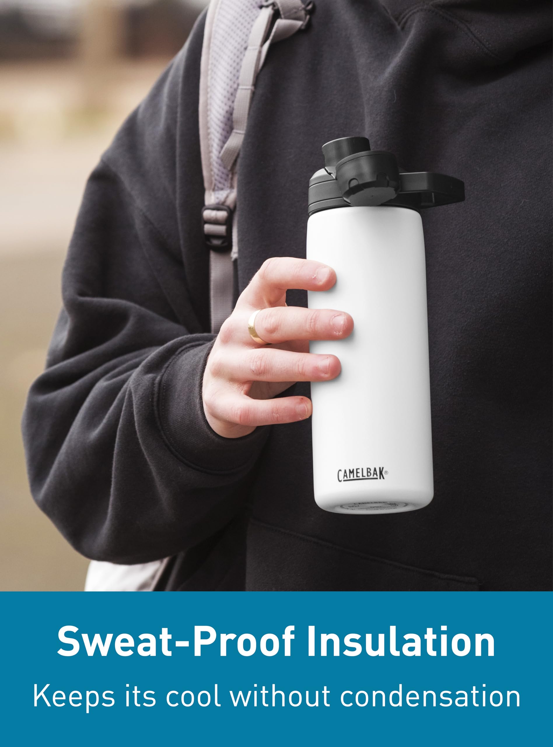 Camelbak Chute Mag 20Oz Vacuum Insulated Stainless Steel Water Bottle, Black