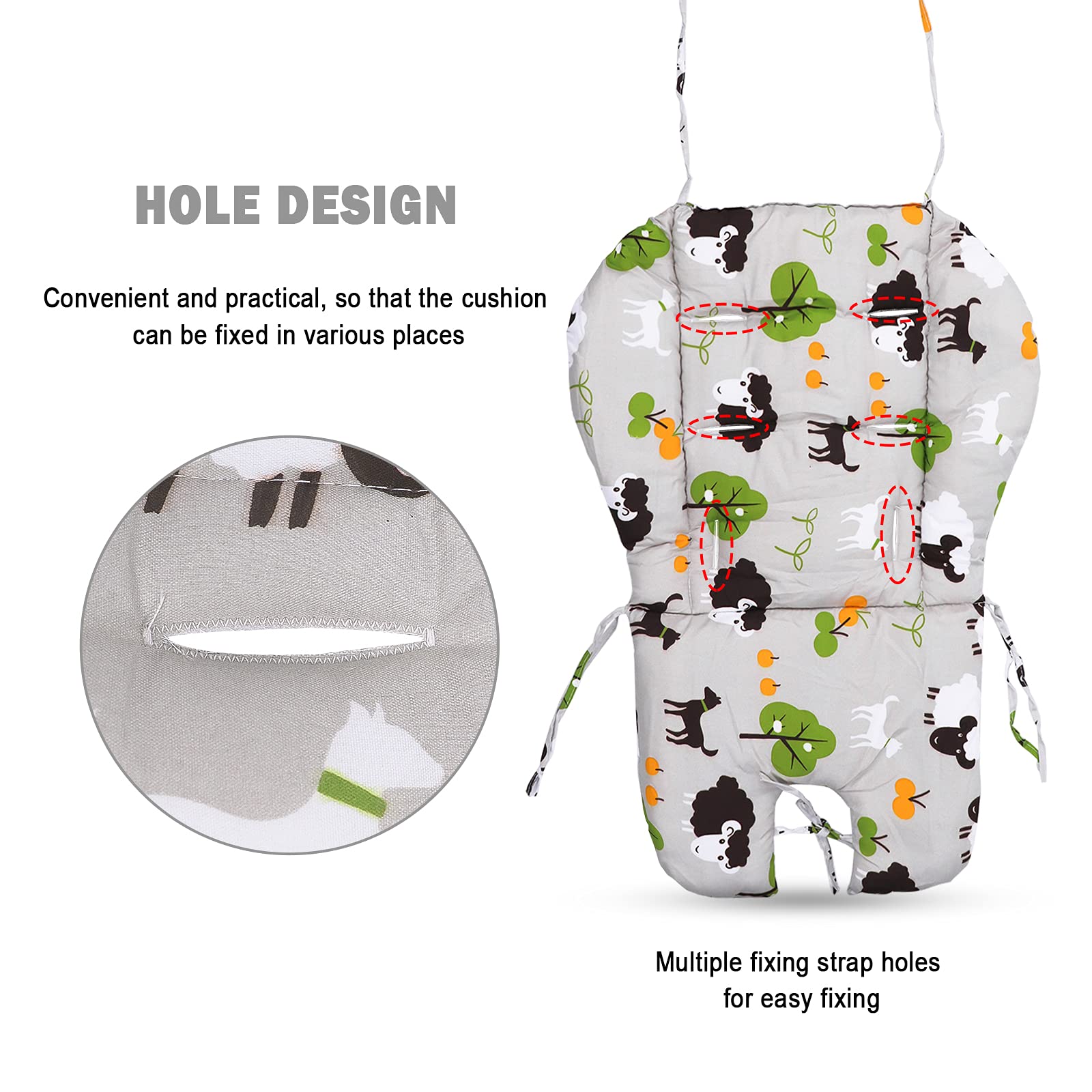 Lomgwumy High Chair Pad,High Chair Cover/Seat Cushion, Light And Breathable, Soft And Comfortable, Cute Pattern, Suitable For Mo