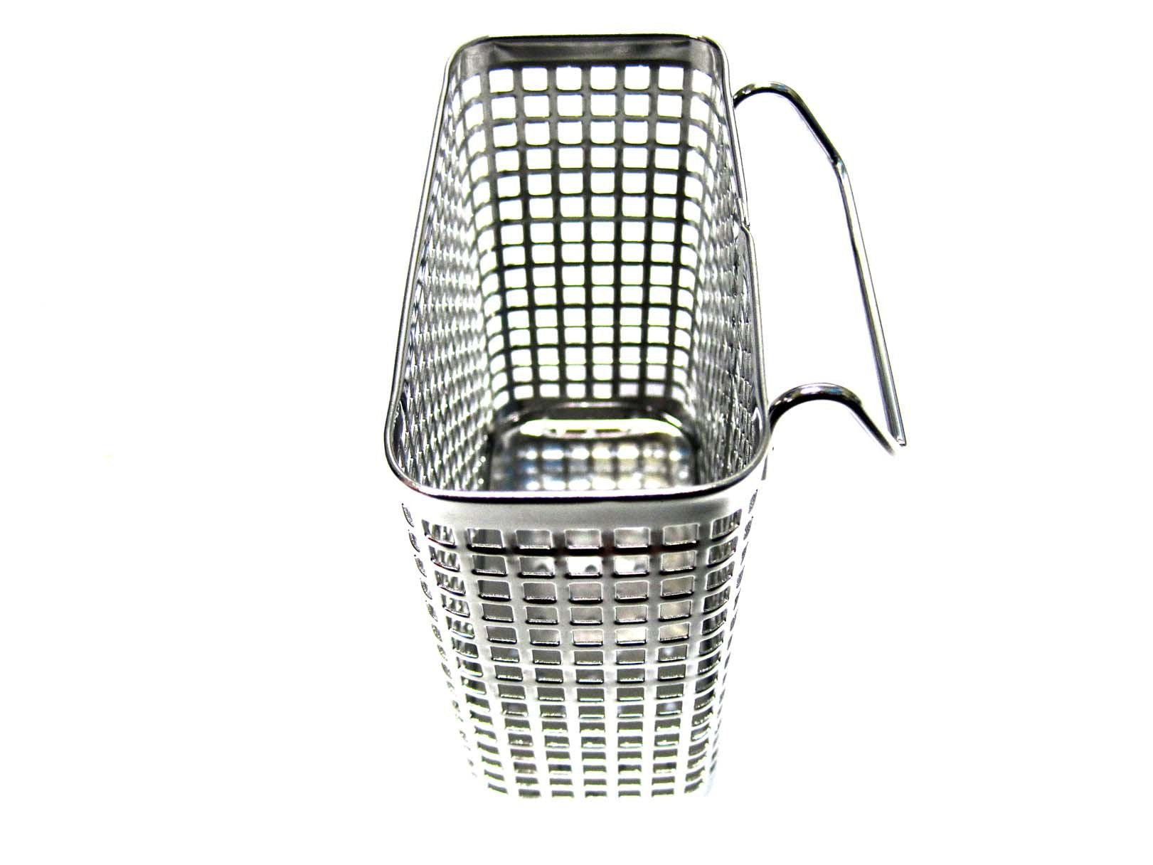 Small Square Stainless Steel Perforated Cutlery Basket Sink Rack Storage Silver by Stopia