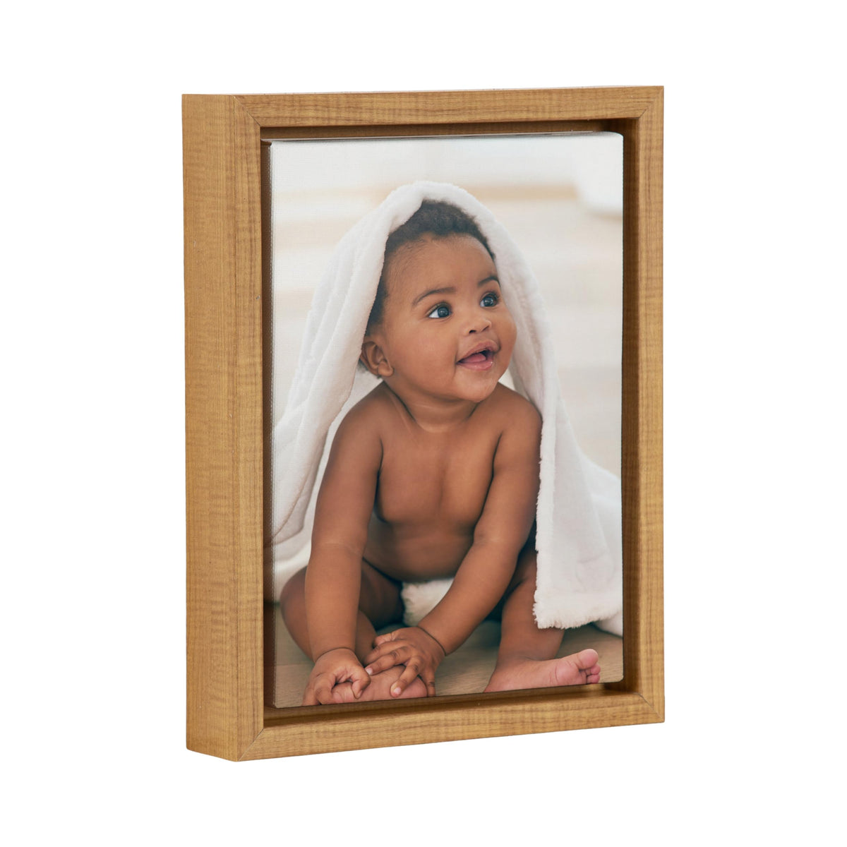 Kate And Laurel Custom Printed Framed Canvas Wall Art, 8X10 Natural, Sylvie Personal Canvas Print With Your Photos For Bedroom O