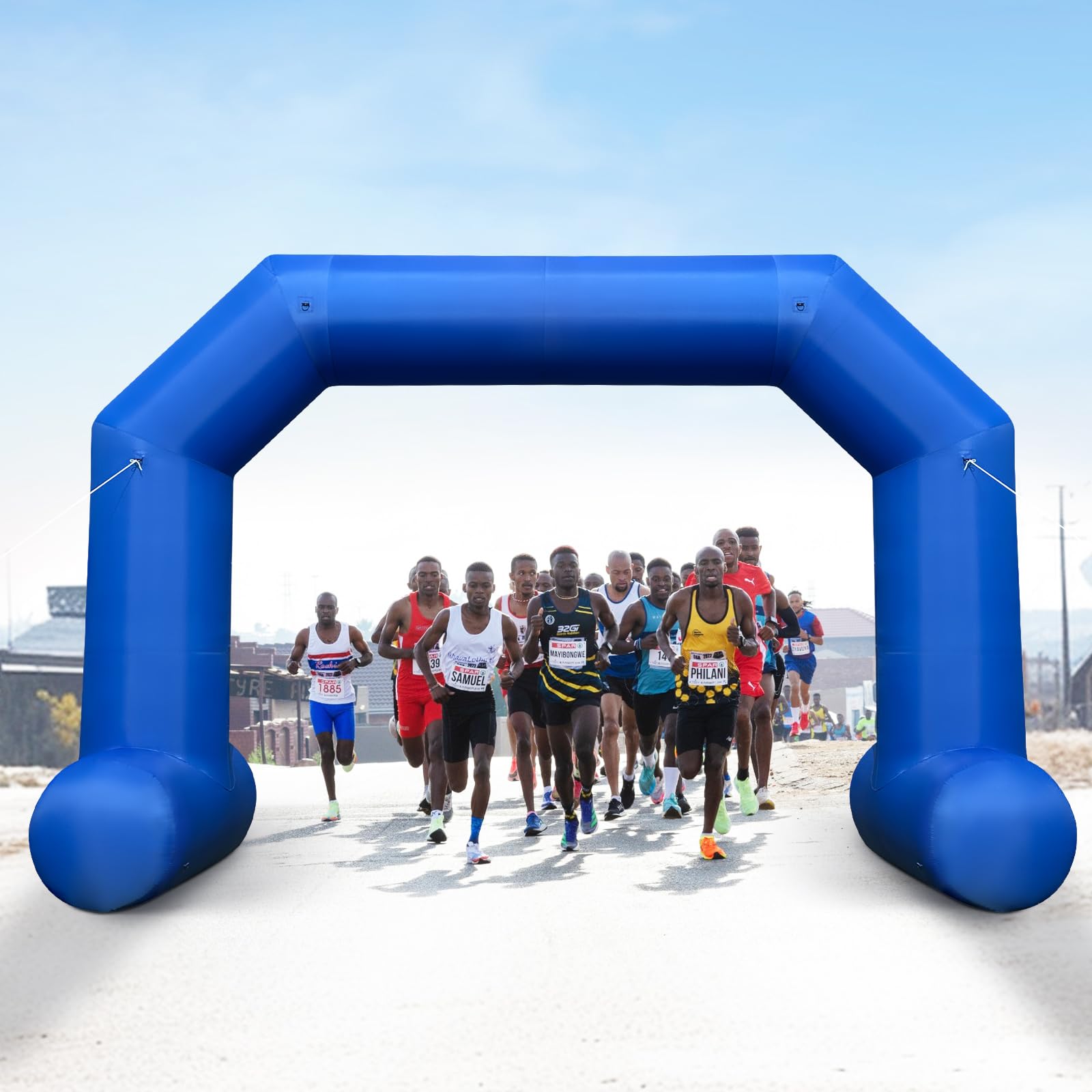 Cinnliy 20Ft Inflatable Archway,Blue Inflatable Start and Finish Arch Outdoor,Sport Blow up Arch Inflatable for Race Outdoor Spo