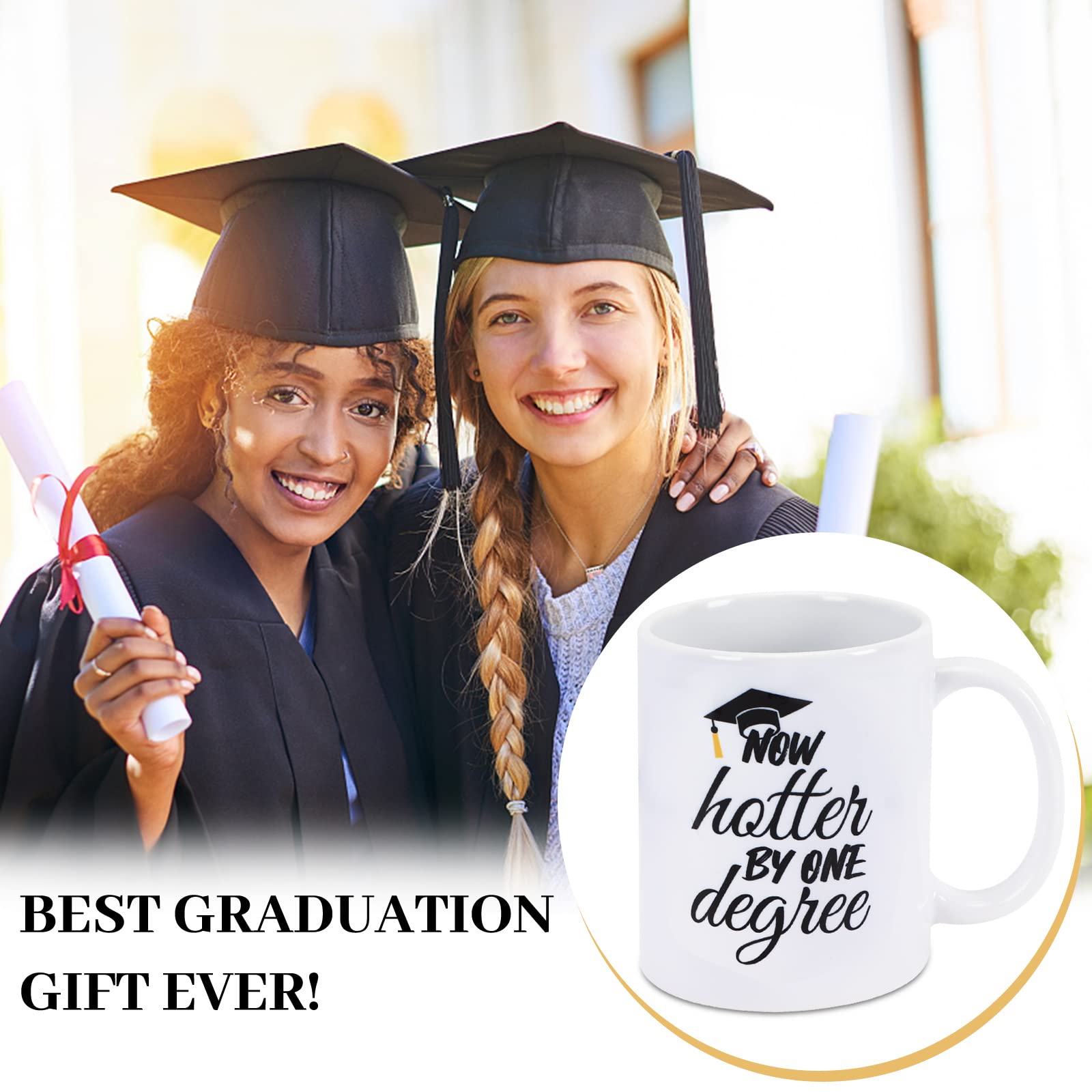 Novwang Graduation Mug Gifts, One Degree Hotter Masters Degree Graduation Gifts For Her Him, College Graduates, High School Grad