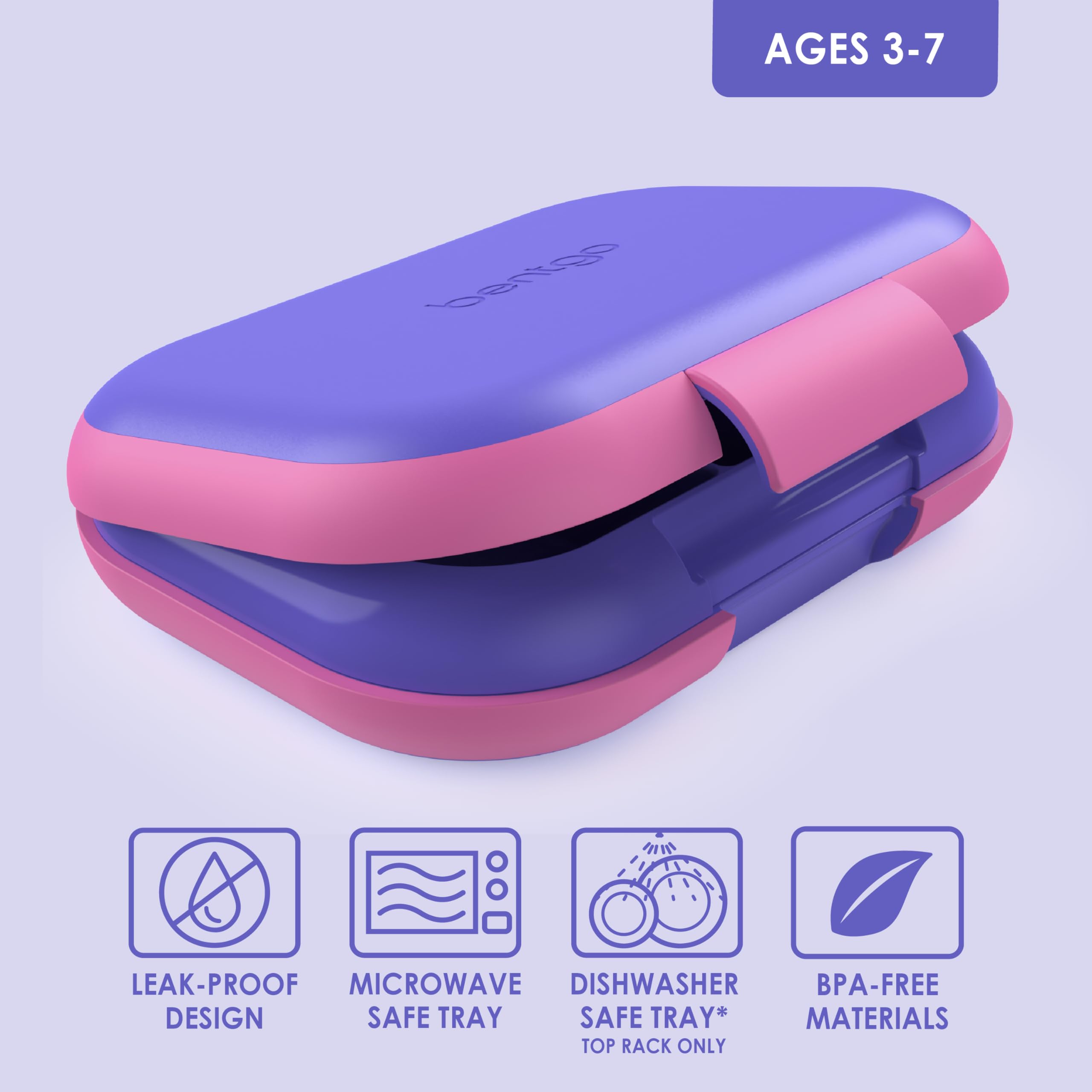 Bentgo Kids Chill Leak-Proof Lunch Box - Included Reusable Ice Pack Keeps Food Cold; 4-Compartment Bento Lunch Container; Microw