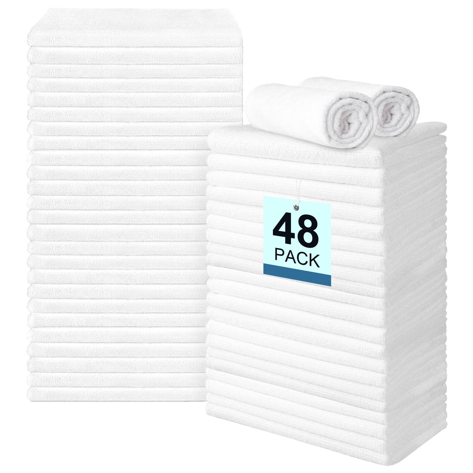 Unimade 48 Pack Hand Towels Set - Highly Absorbent And Quick Drying Microfiber Gym Towel, Premium Wash Cloths For Bathroom, Salo