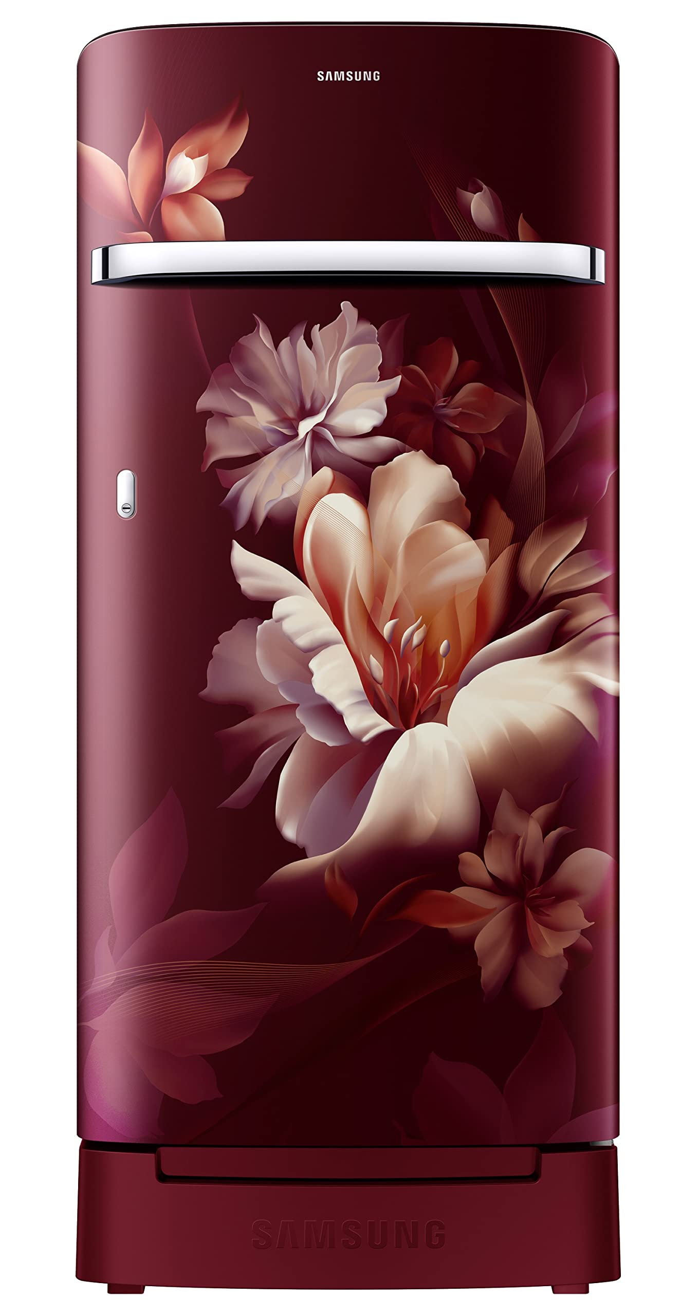 Samsung 189L 5 Star Inverter DirectCool Single Door Refrigerator Appliance (Rr21C2H25Rz/Hl,Midnight Blossom Red) Base Stand Dra