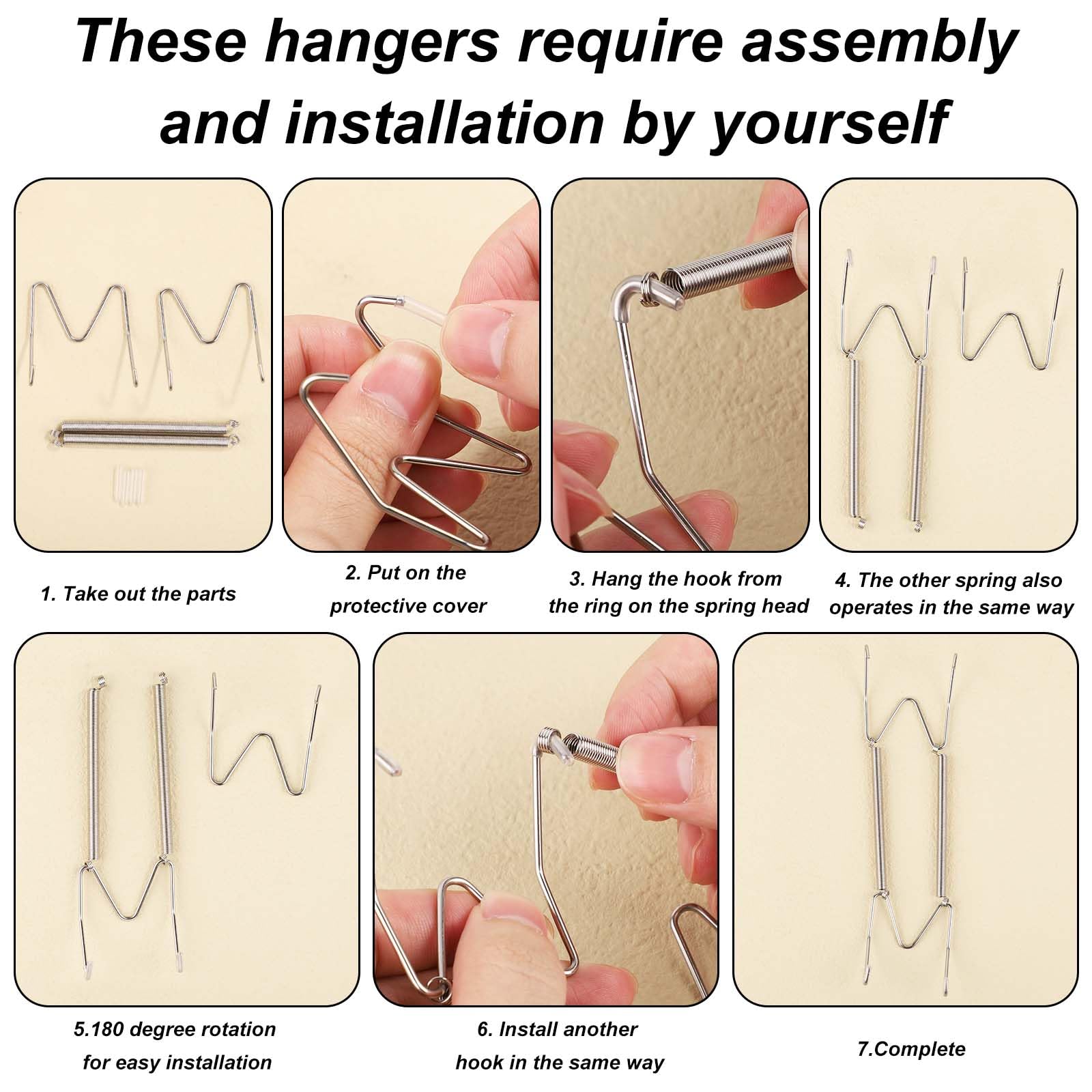 Nqeuepn 3 Pack Plate Hangers For The Wall, 6/8/10 Inch Plate Wall Holder Stainless Steel W-Shaped Plate Hooks Vertical Plate Dis