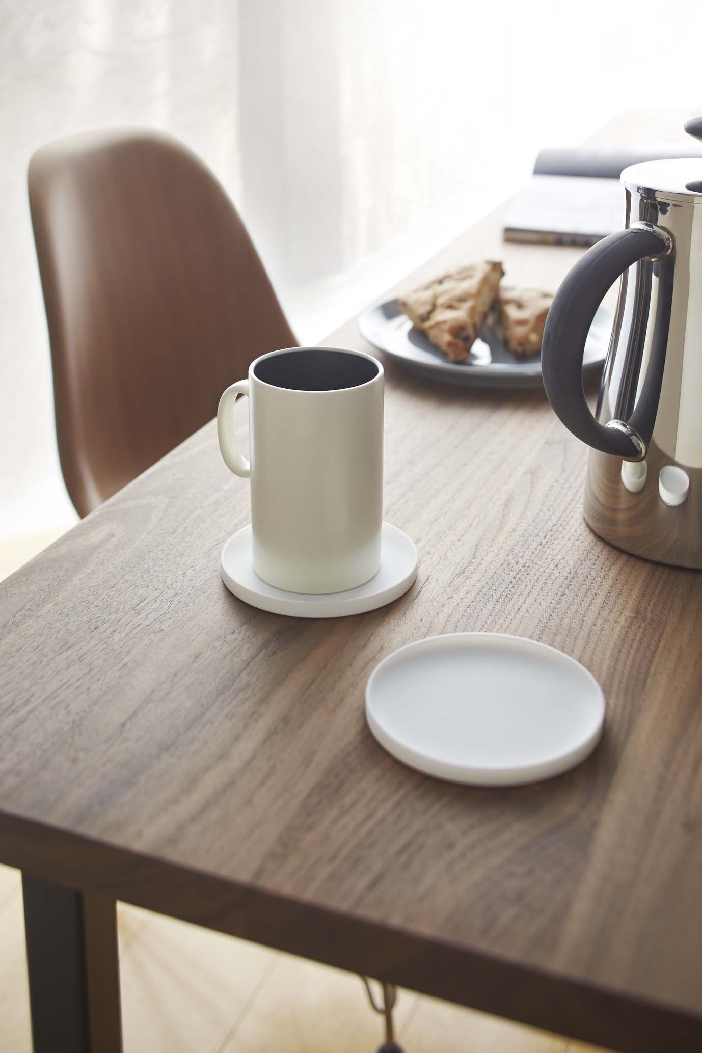Yamazaki Home Coasters (Set Of 6), Silicone, Round, Dishwasher Safe, No Assembly Req.