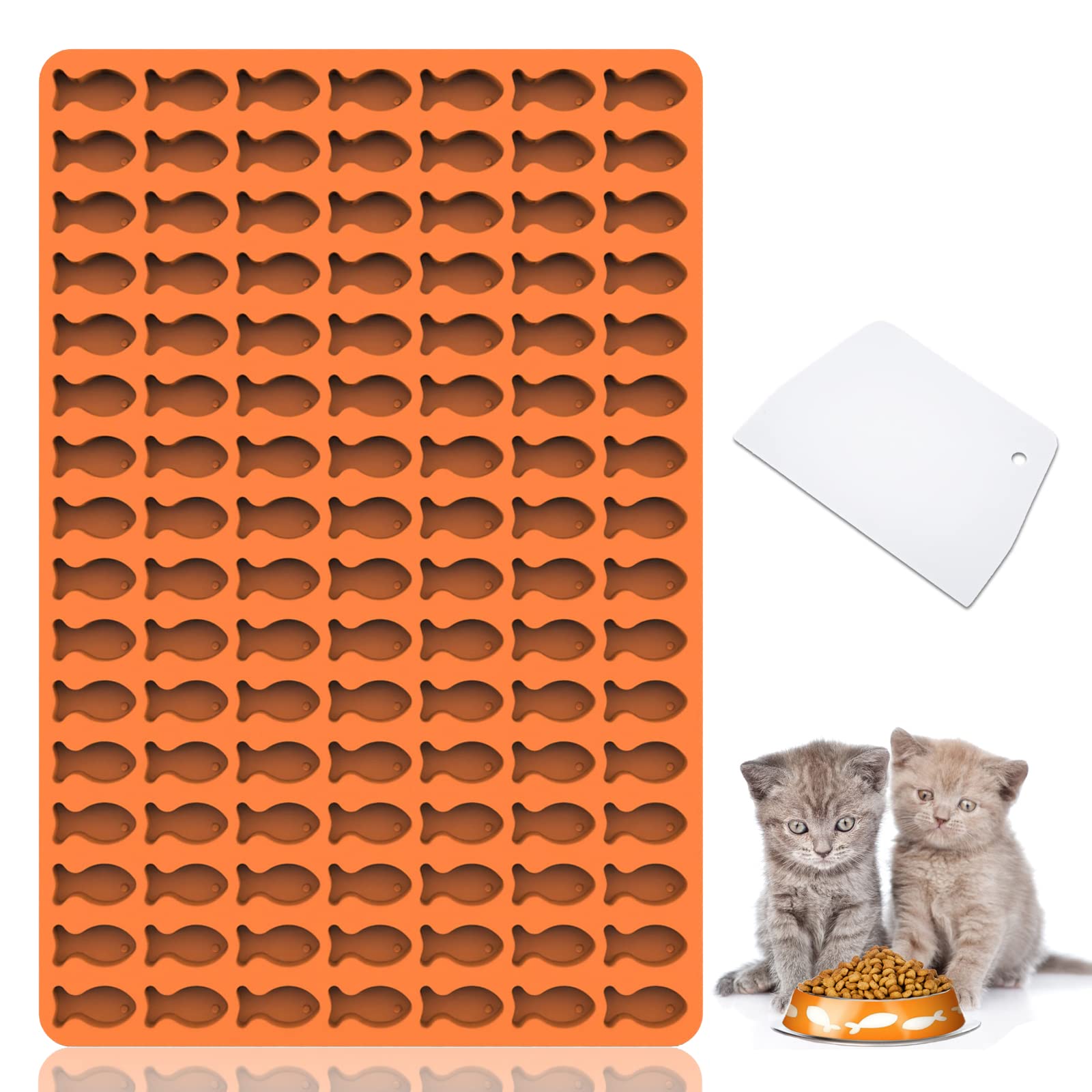 Candy Molds, 112 Fish Biscuit Molds, Fish Shape Silicone Molds For Baking Cat Treats/Cat Biscuits/Gummy/Cookies, Making Cute Gif