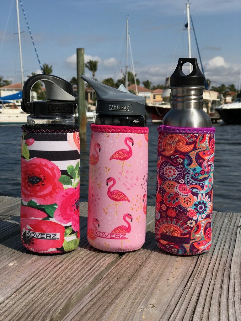 Koverz Neoprene 24-30 Oz Water Bottle Insulator Cooler Coolie - Paisley