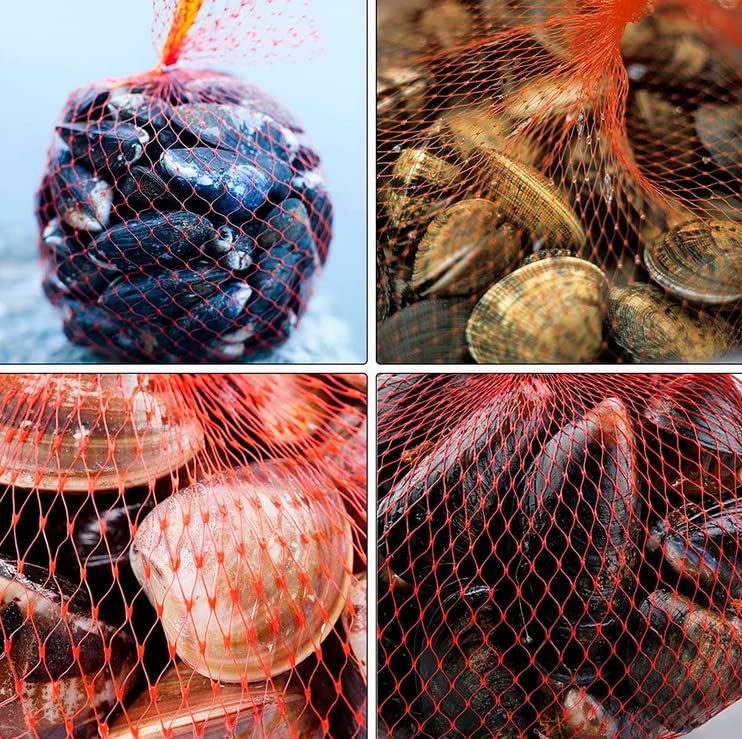 Mjjlt Sajid Rana 100Pcs 14.5'' Red Reusable Nylon Mesh Net Produce Grocery Toys Fruits Vegetables Storage Poly Bags