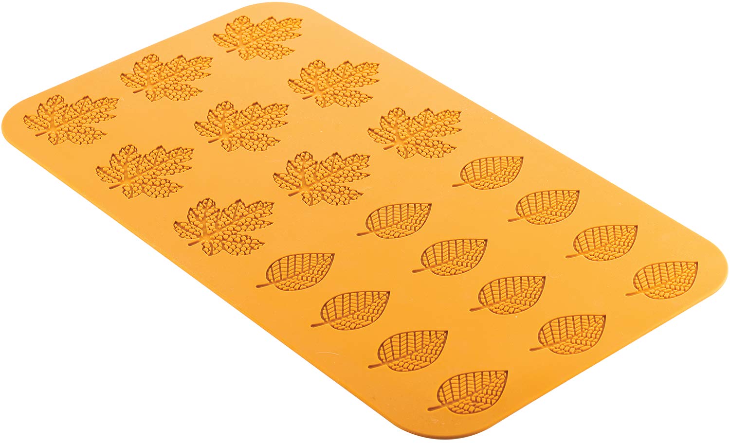 Silikomart Bosco Silicone Mold With 9 Maple-Leaf Imprints And 12 Oval-Leaf Imprints